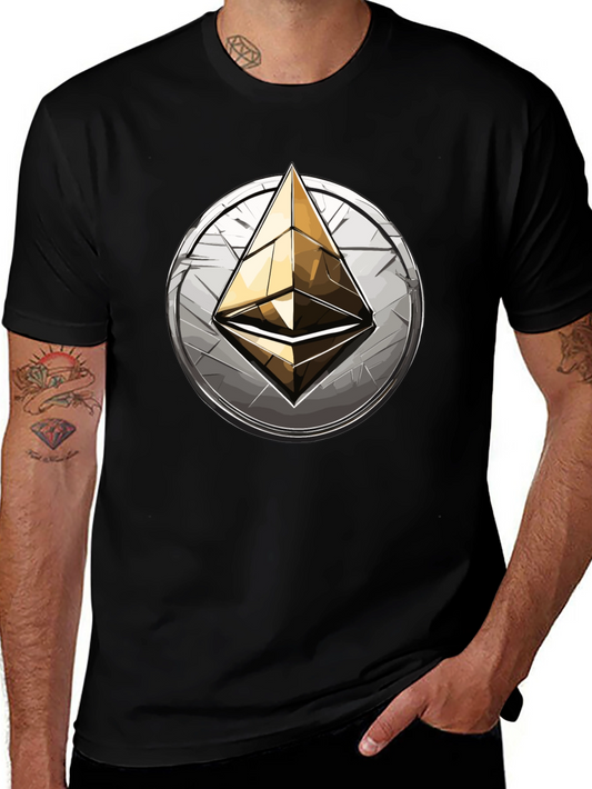 Ethereum Logo Graphic Tee - Black Cotton Comfort