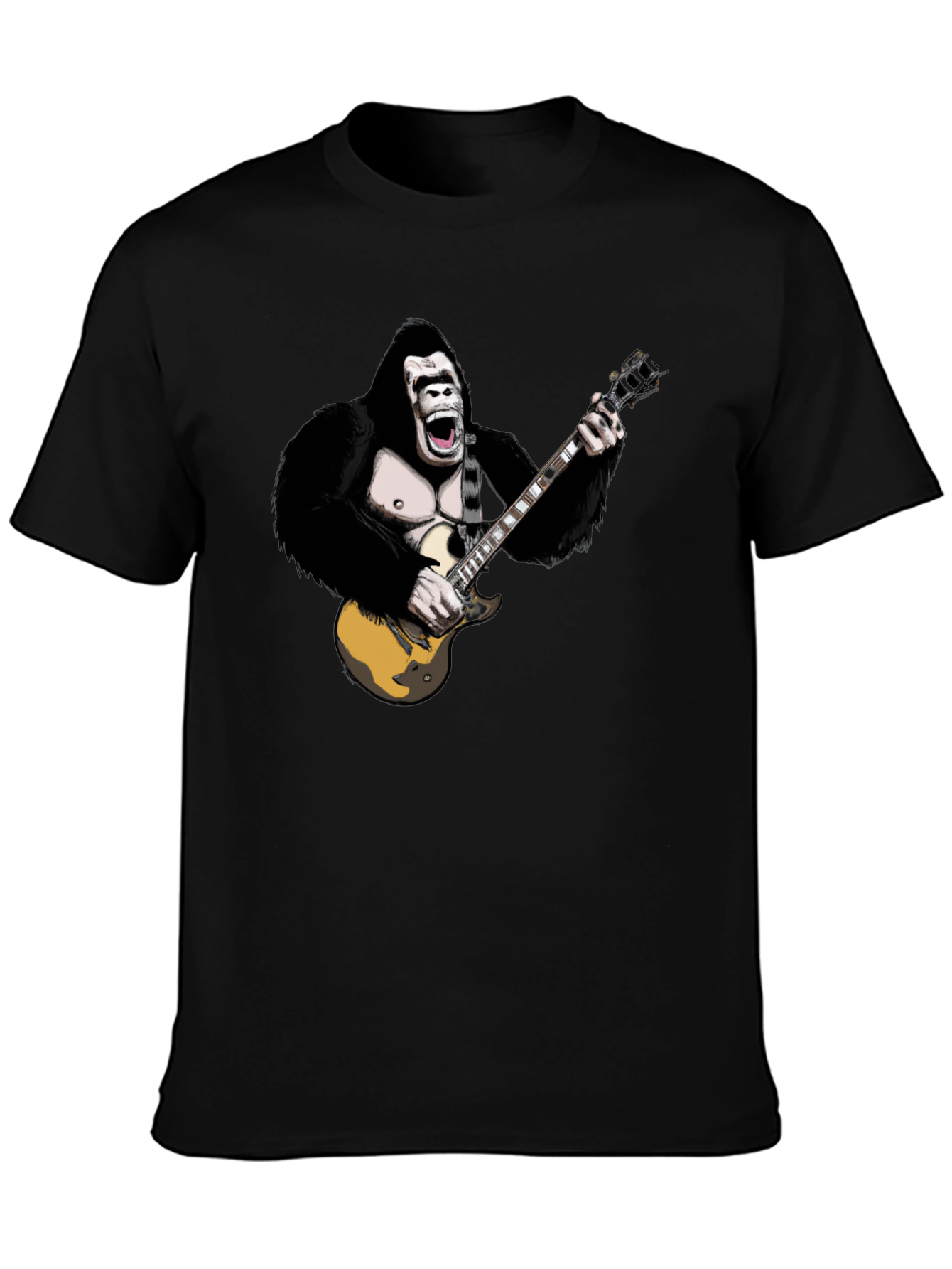 Gorilla Guitarist Graphic Tee - Black T-Shirt