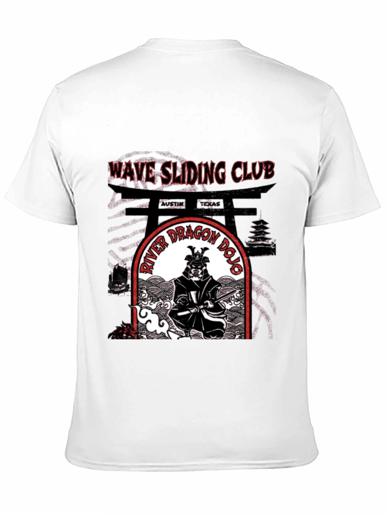 Wave Sliding Club River Dragon Dojo Black T-Shirt