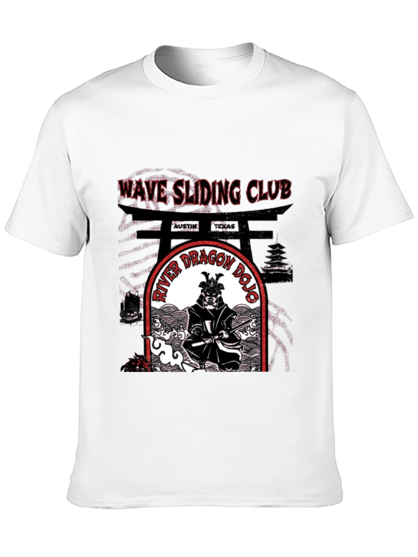Wave Sliding Club River Dragon Dojo Black T-Shirt
