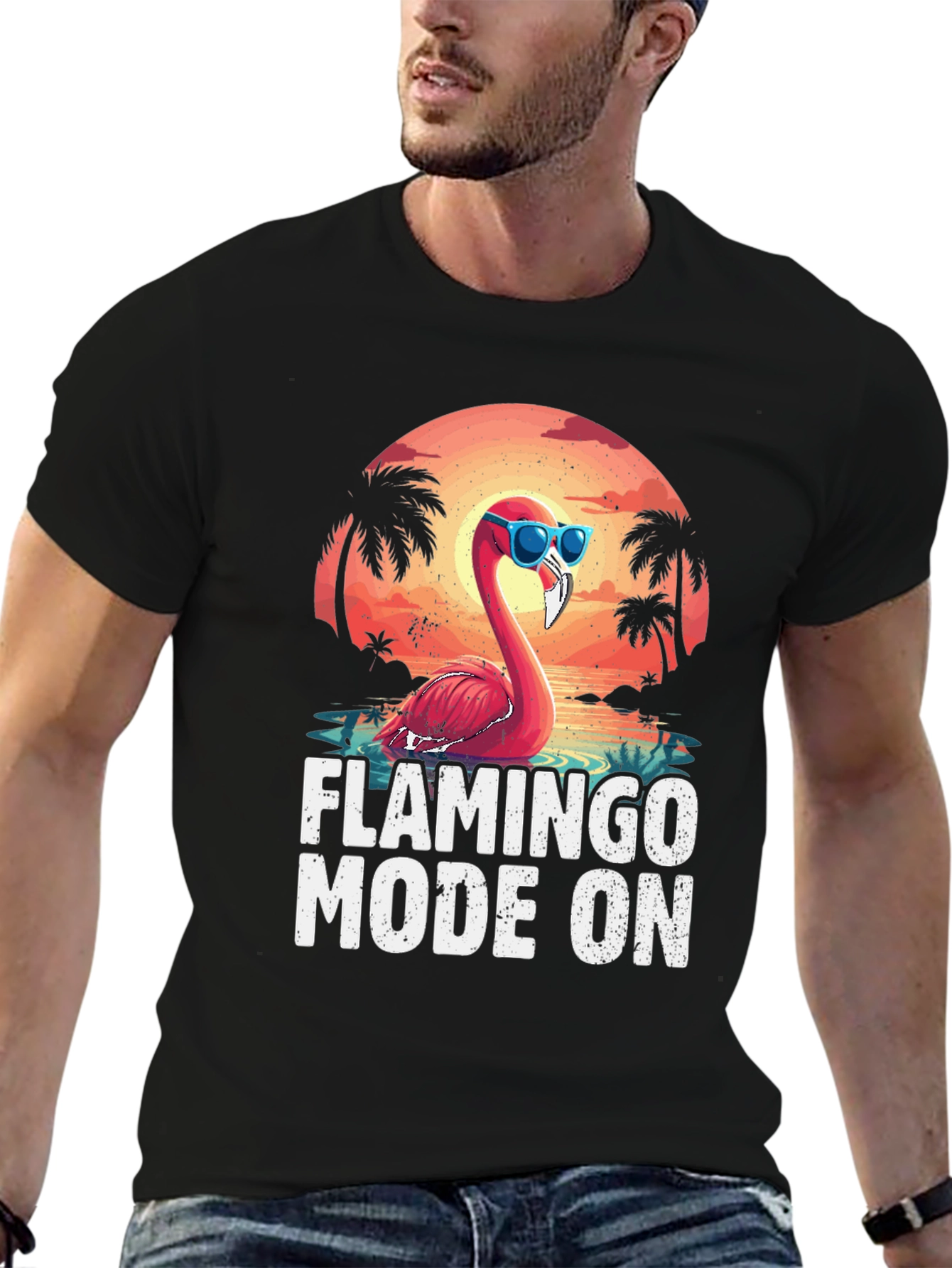 Flamingo Mode On T-Shirt - Tropical Summer Tee