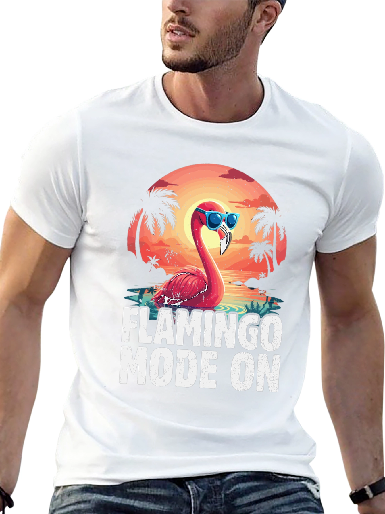 Flamingo Mode On T-Shirt - Tropical Summer Tee