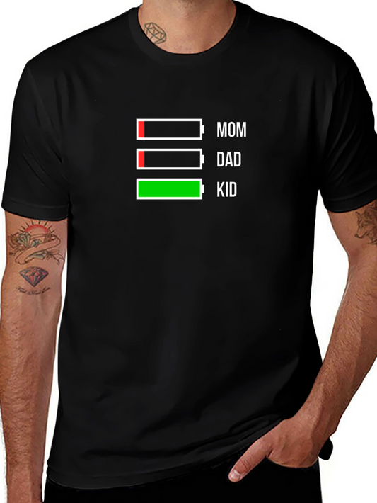 Family Energy Level T-Shirt - Mom Dad Kid