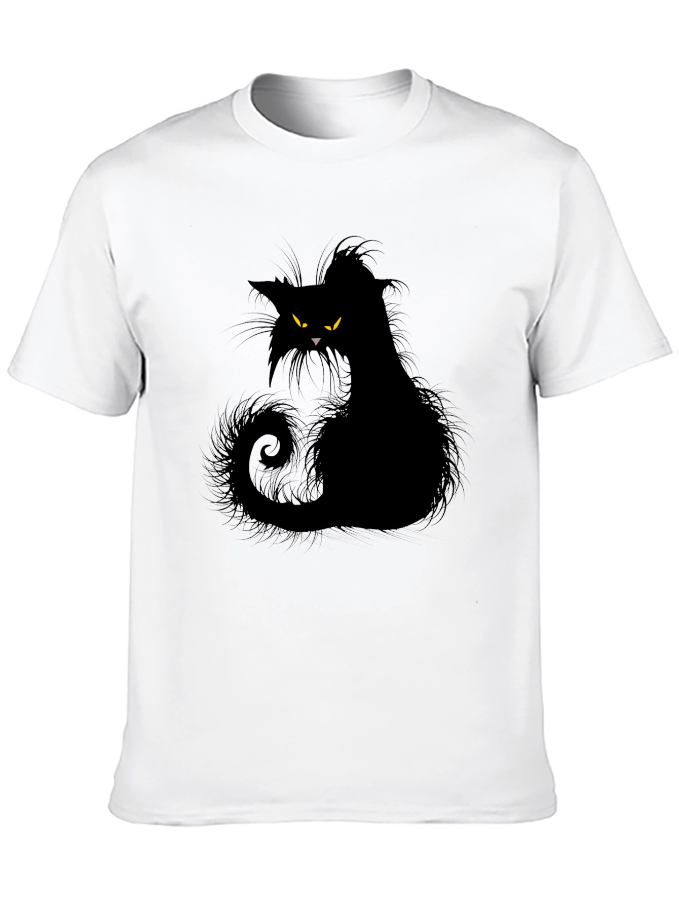 Black Cat Graphic Tee - Mens Casual Style