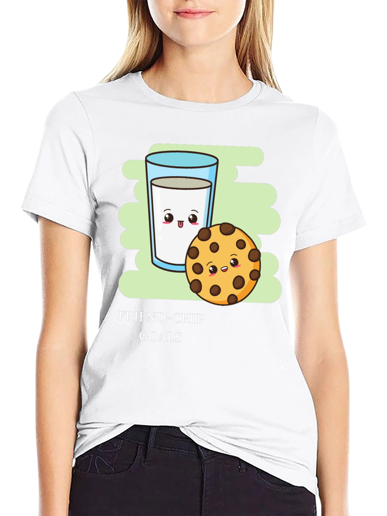 Friend-Chip Goals T-Shirt - Milk & Cookie