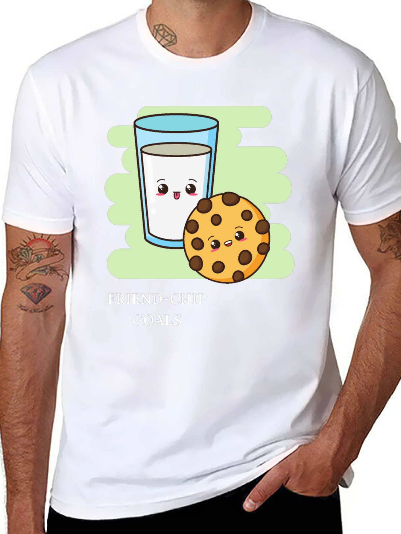 Friend-Chip Goals T-Shirt - Milk & Cookie