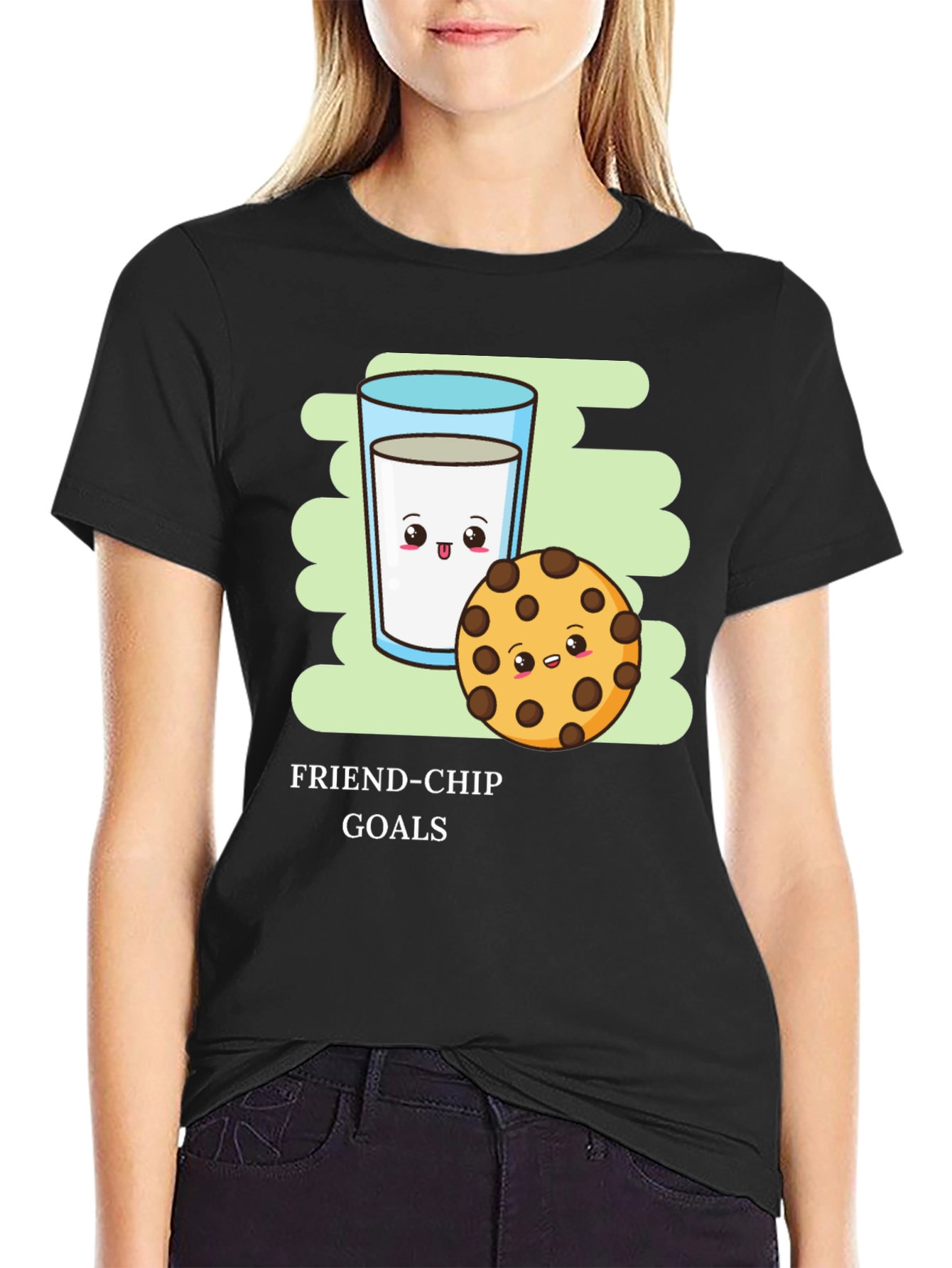 Friend-Chip Goals T-Shirt - Milk & Cookie