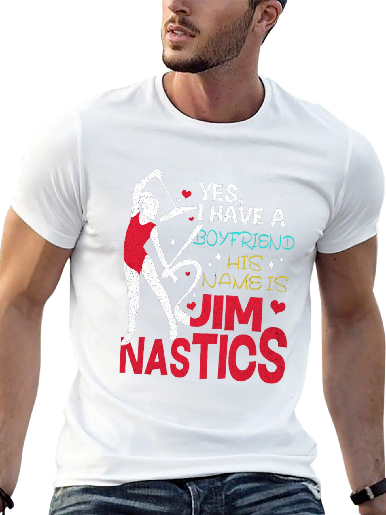 Gymnastics Boyfriend T-Shirt - Jim Nastics Novelty Tee