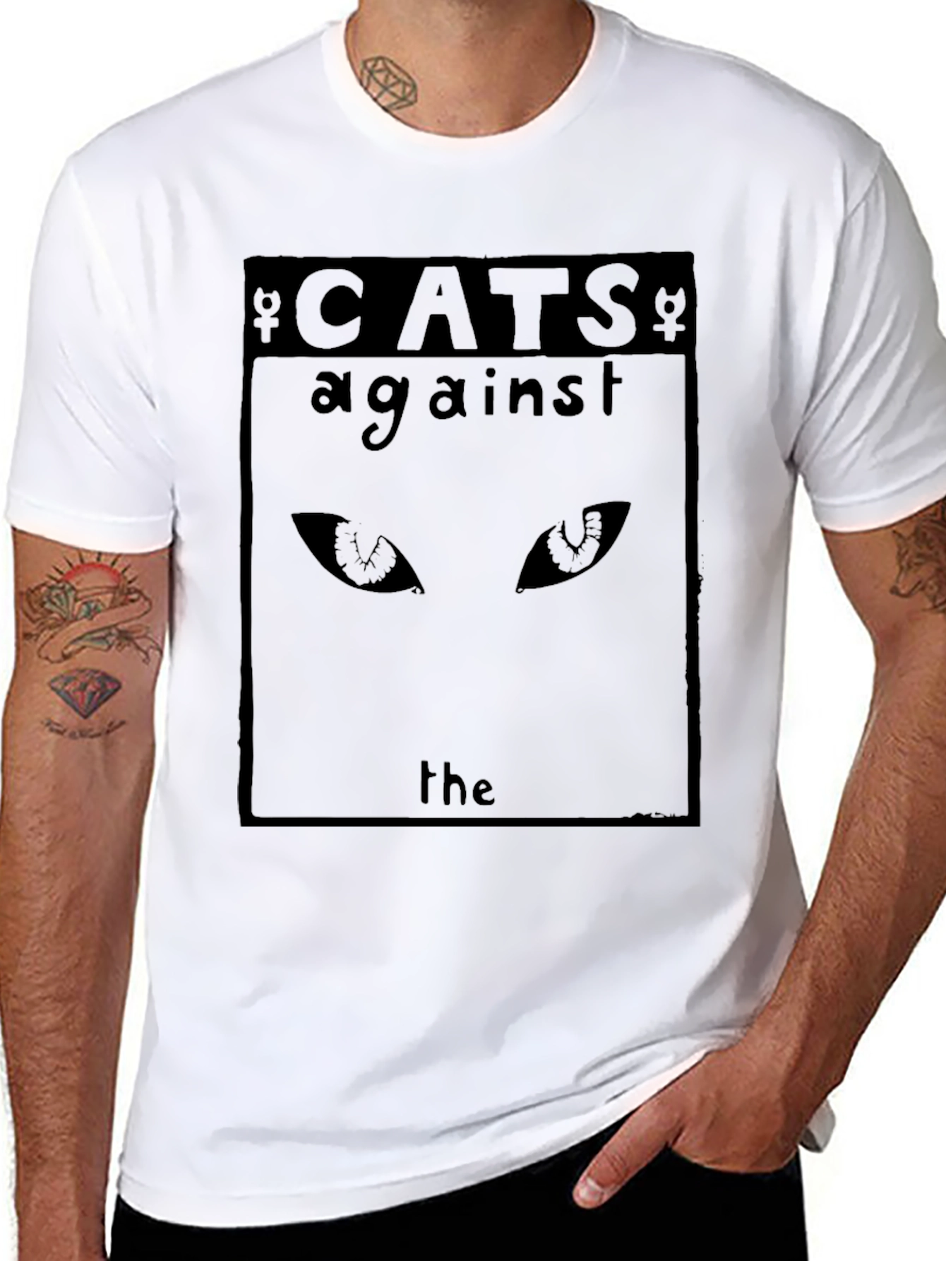 Cats Against The T-Shirt - Black Cat Eyes Tee