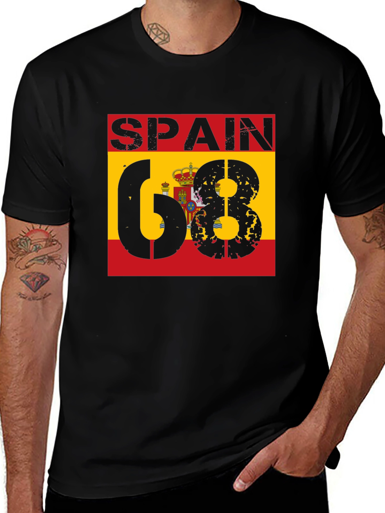 Spain 68 T-Shirt - Distressed Design