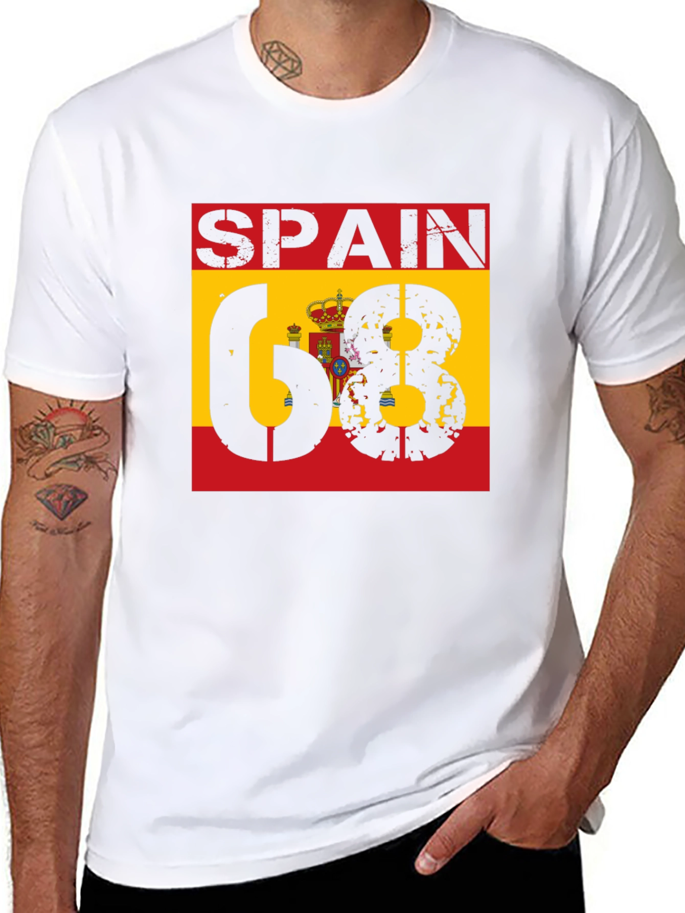 Spain 68 T-Shirt - Distressed Design