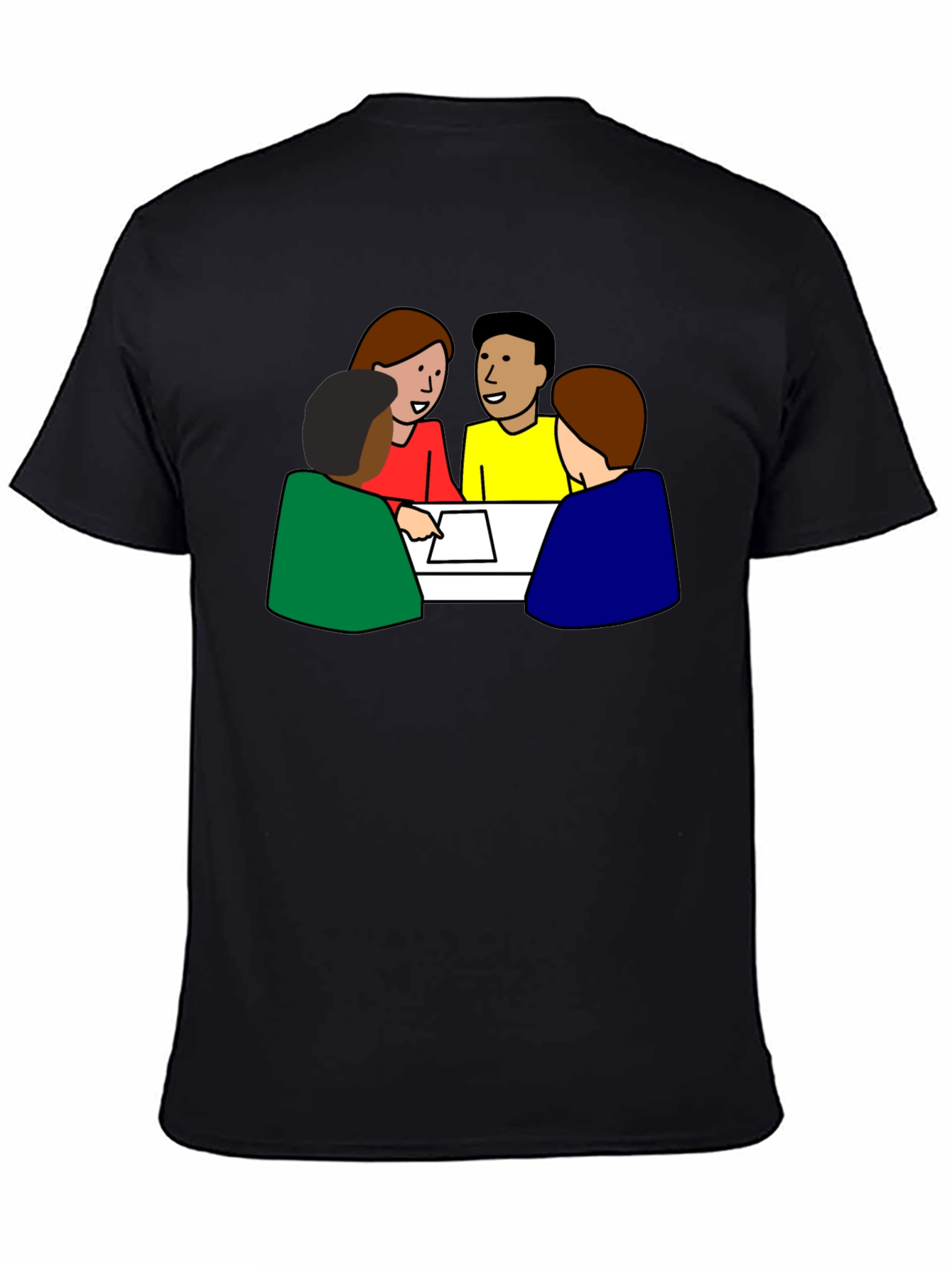 Meeting Tee: People Around Table Graphic T-Shirt