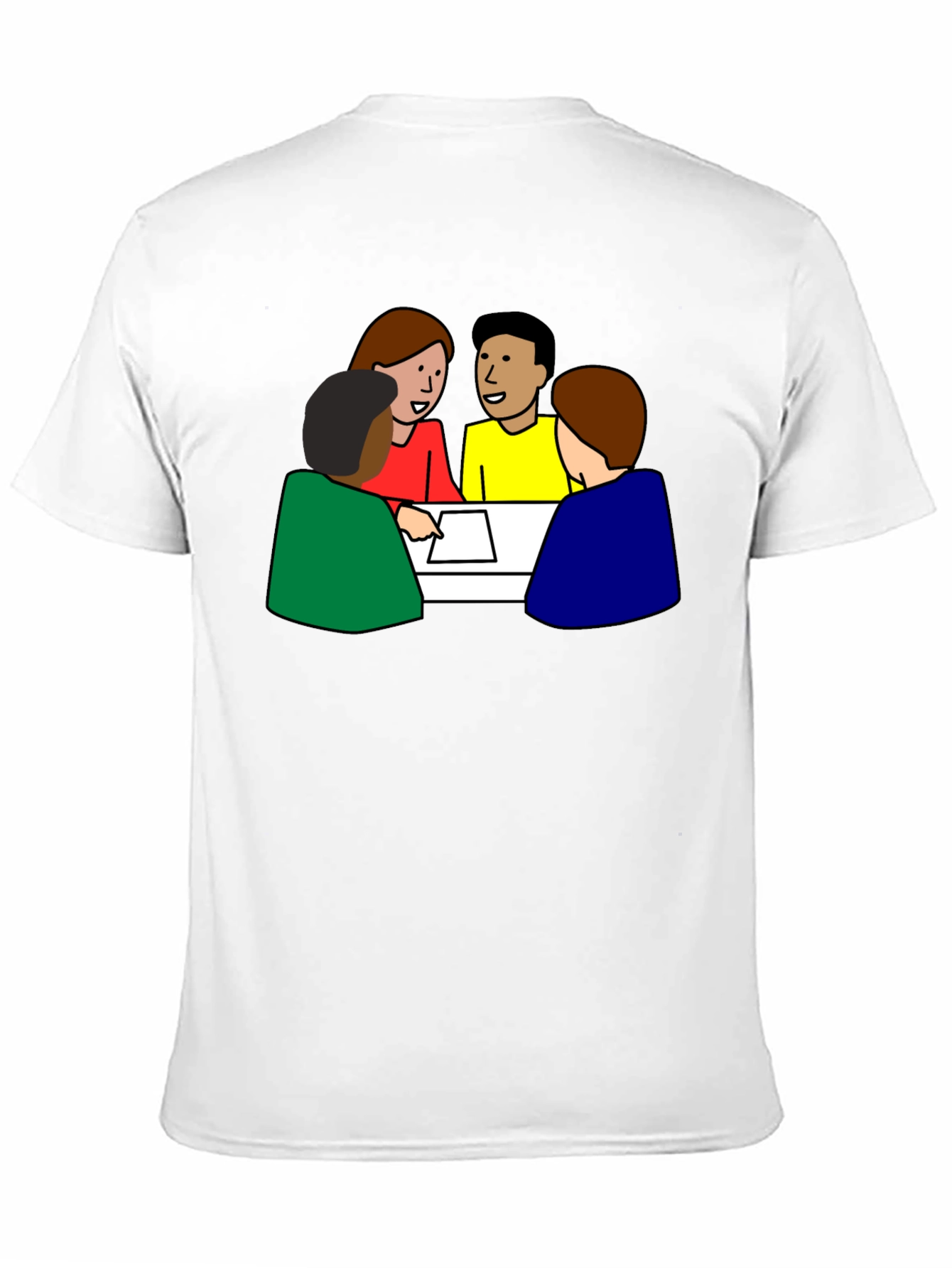 Meeting Tee: People Around Table Graphic T-Shirt