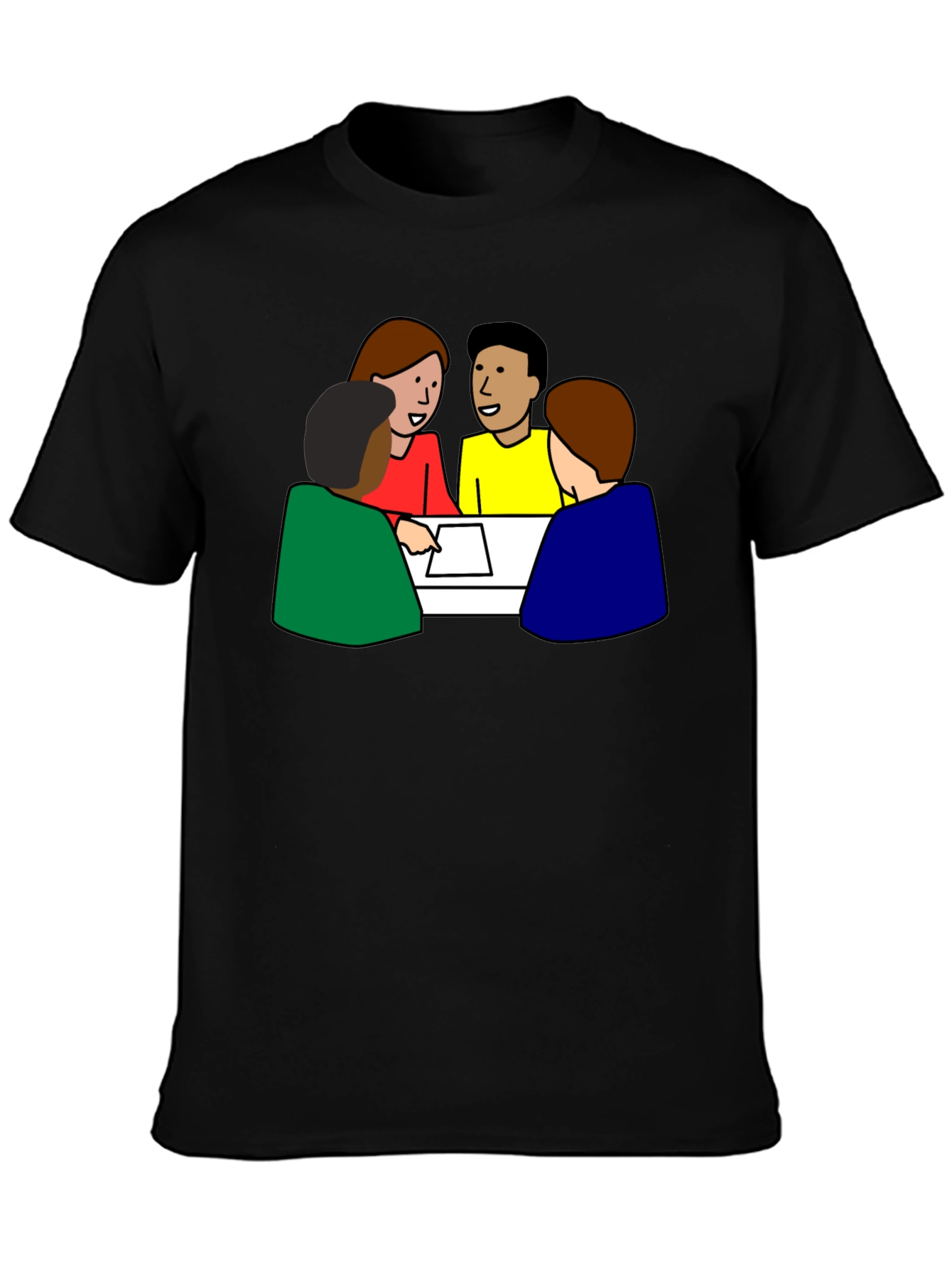 Meeting Tee: People Around Table Graphic T-Shirt