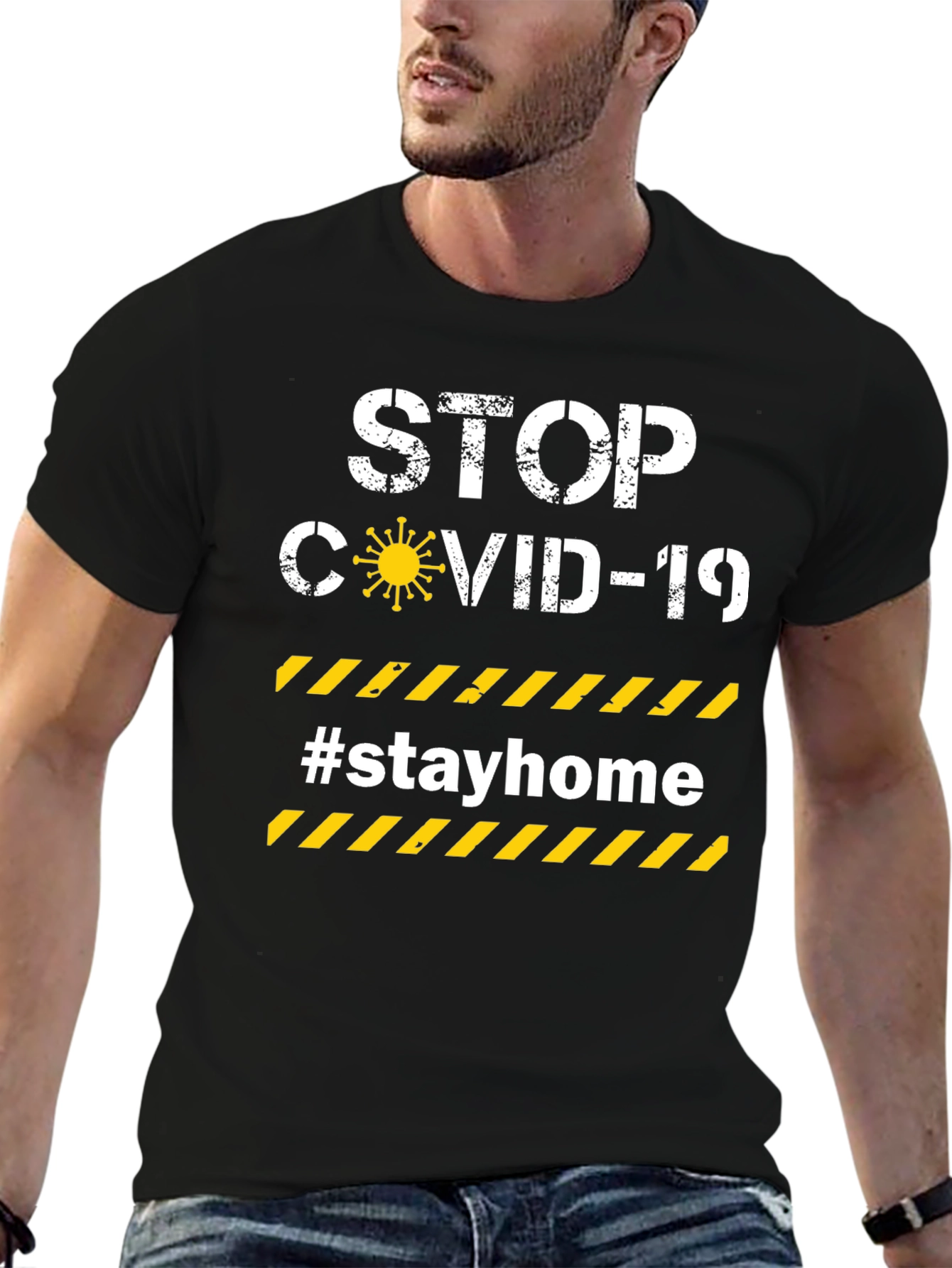 Stop Covid-19 #Stayhome Graphic T-Shirt