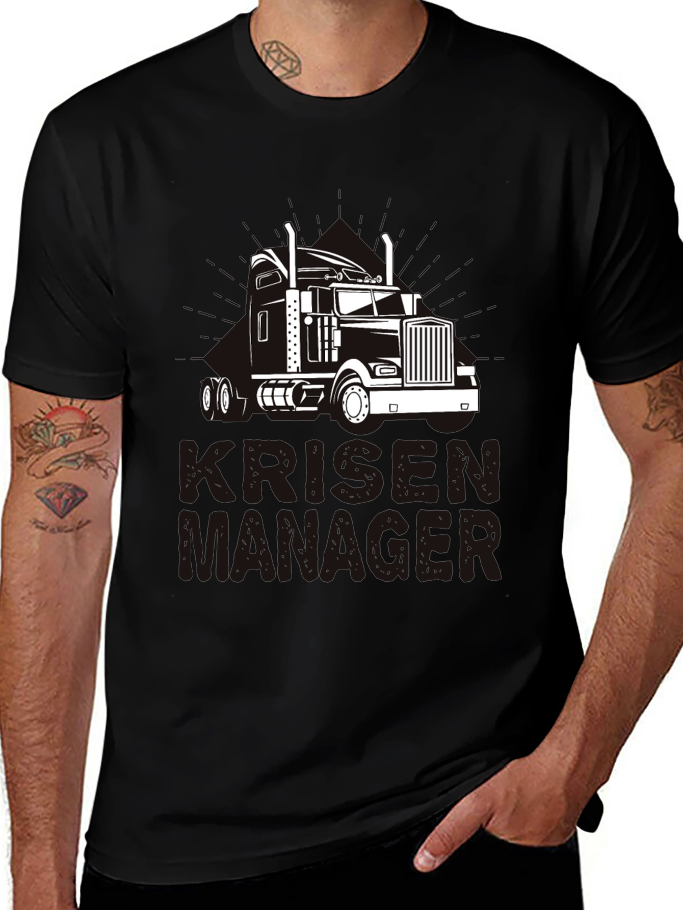 Trucker Crisis Manager Black T-Shirt