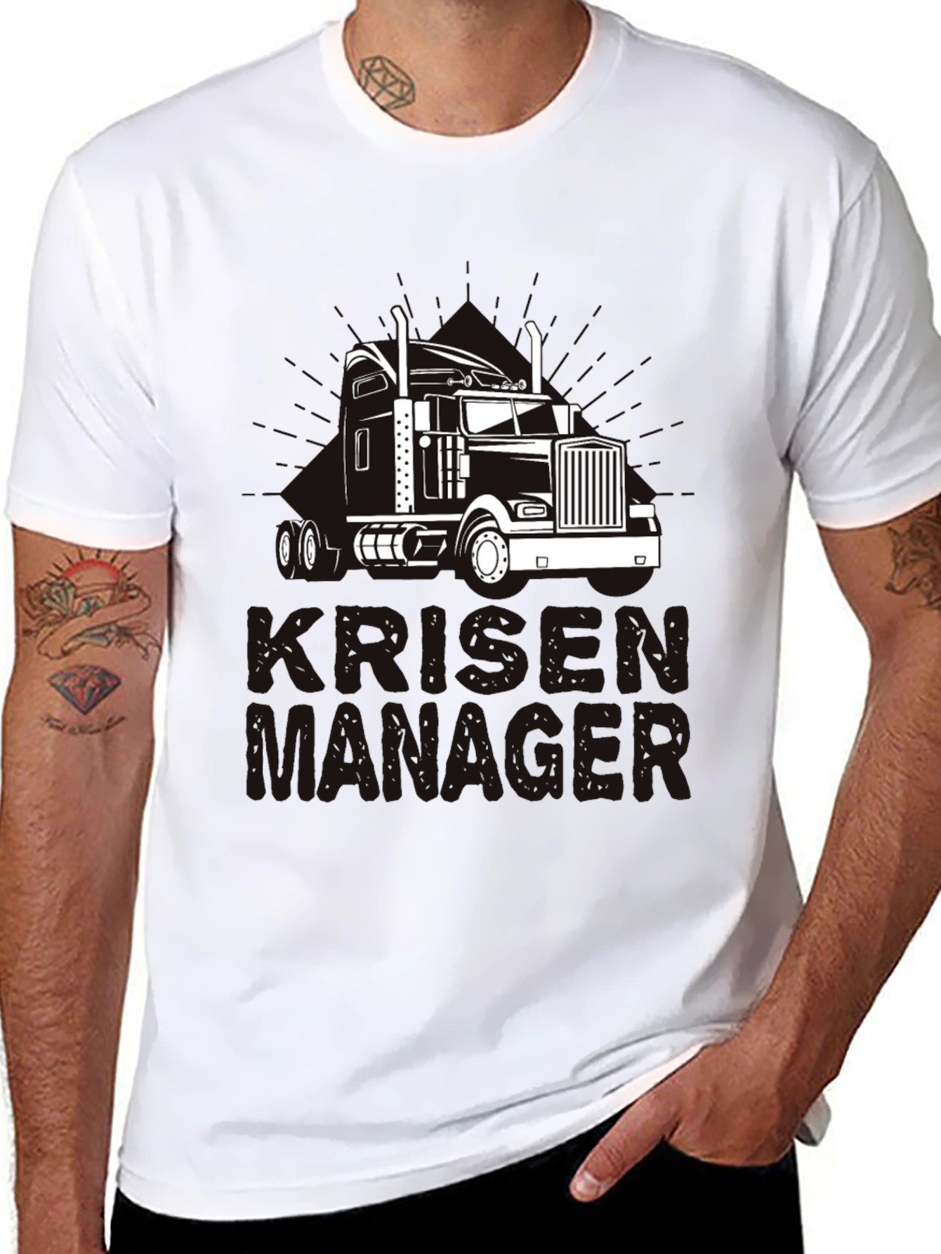 Trucker Crisis Manager Black T-Shirt