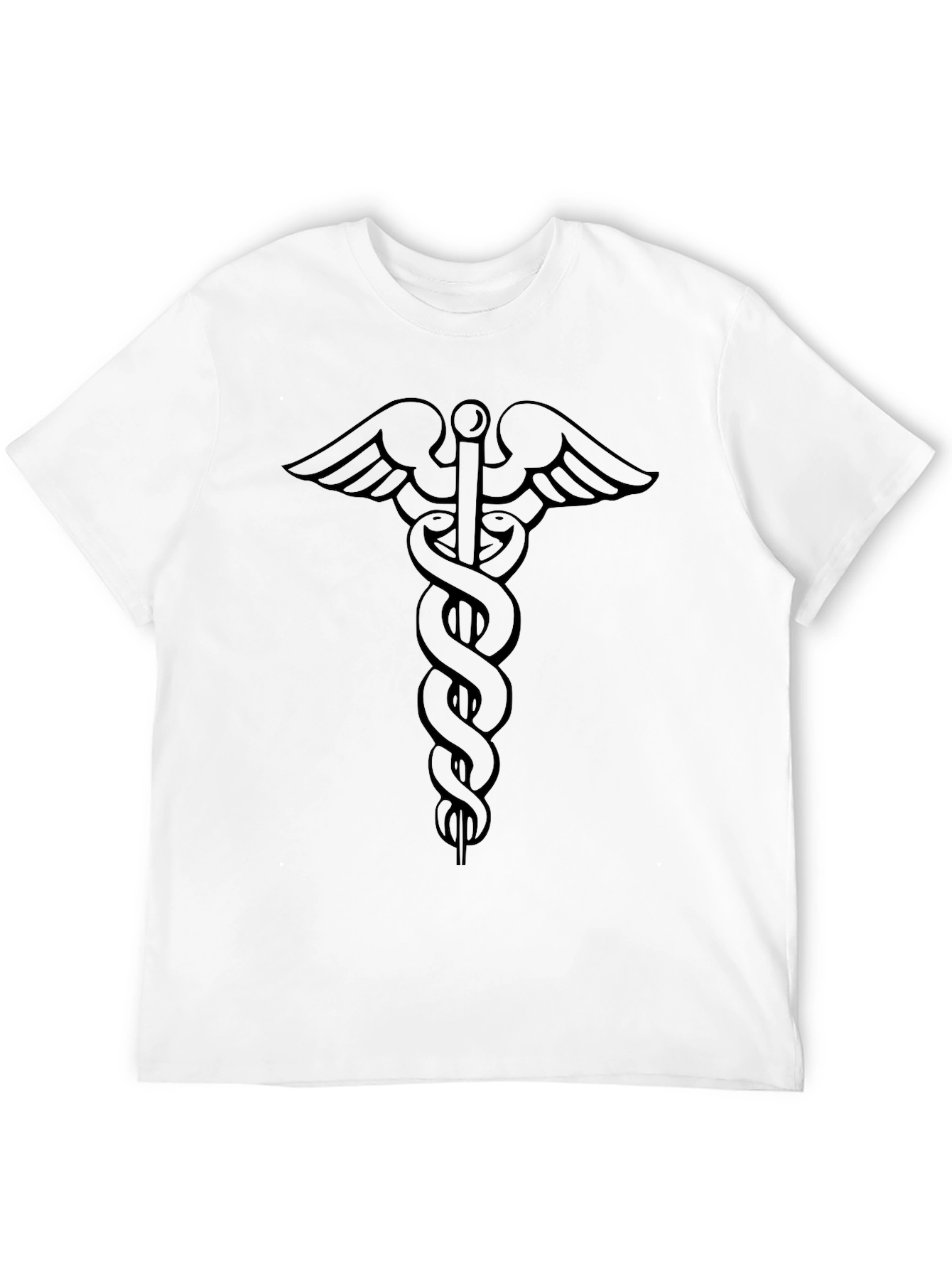 Caduceus Symbol Black Graphic Tee - Medical Inspired Design