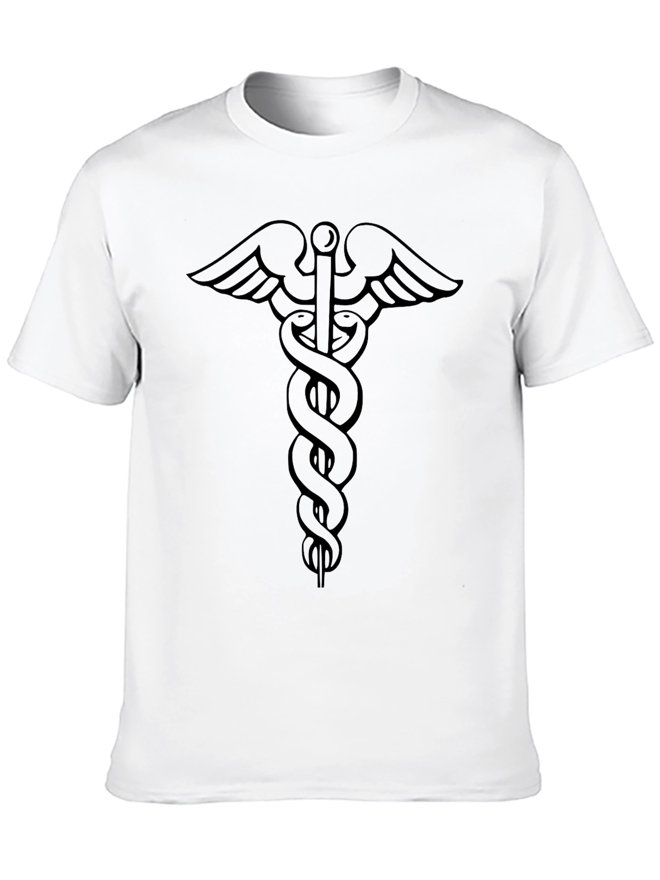 Caduceus Symbol Black Graphic Tee - Medical Inspired Design