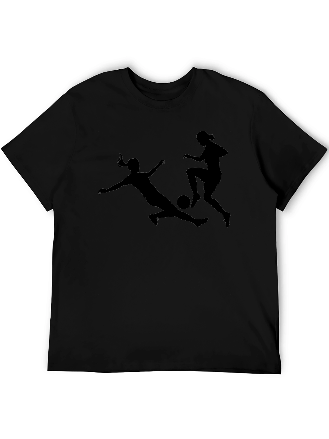 Womens Soccer Black Graphic Tee