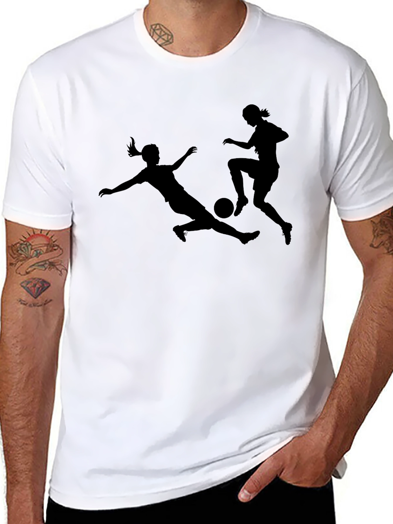 Womens Soccer Black Graphic Tee