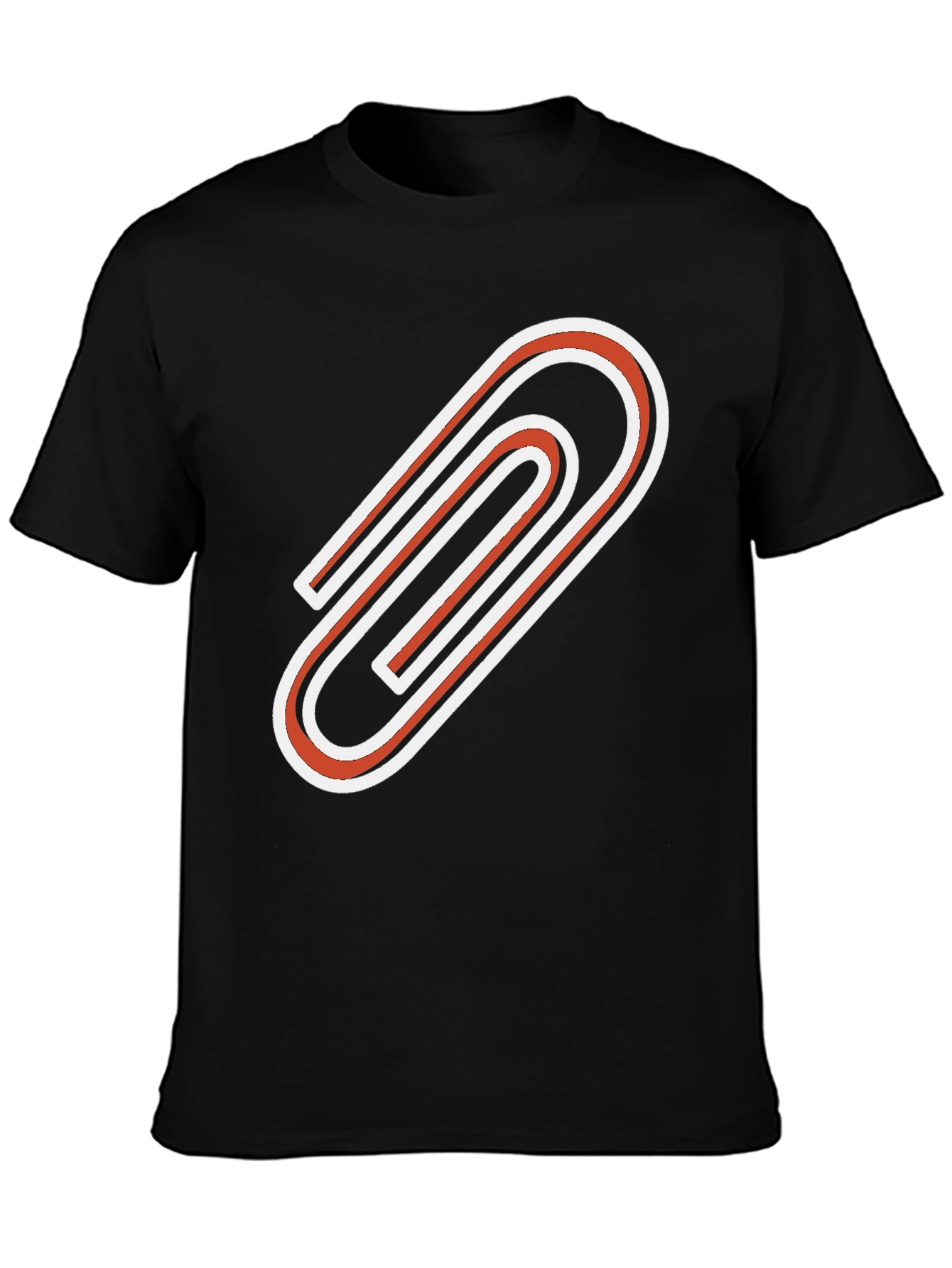 Statement Graphic Tee - Bold Paperclip Design