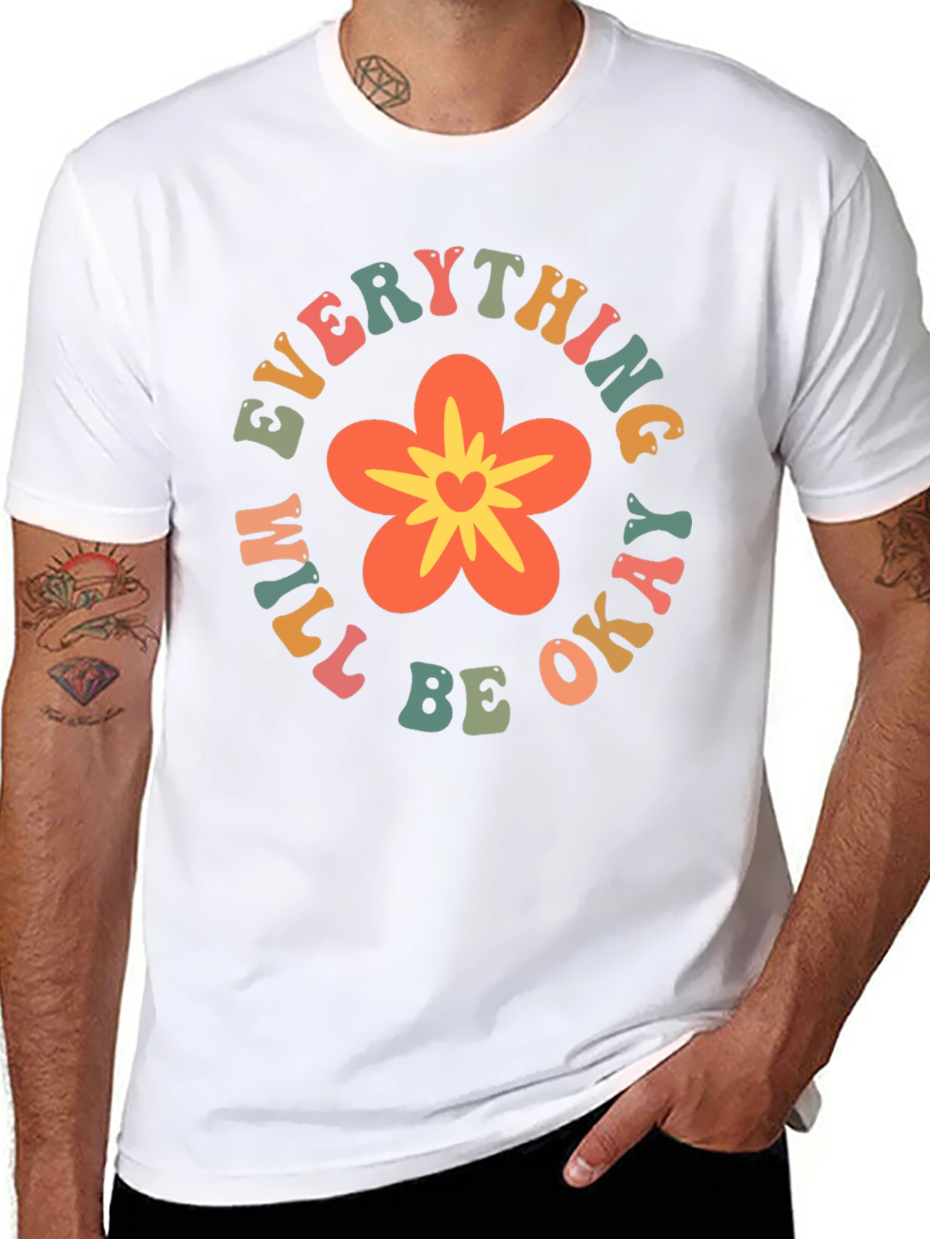 Everything Will Be Okay Flower Graphic Tee