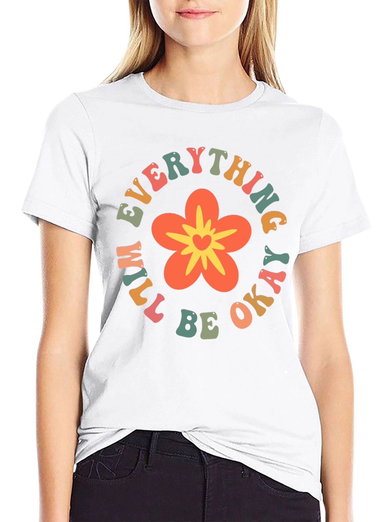 Everything Will Be Okay Flower Graphic Tee