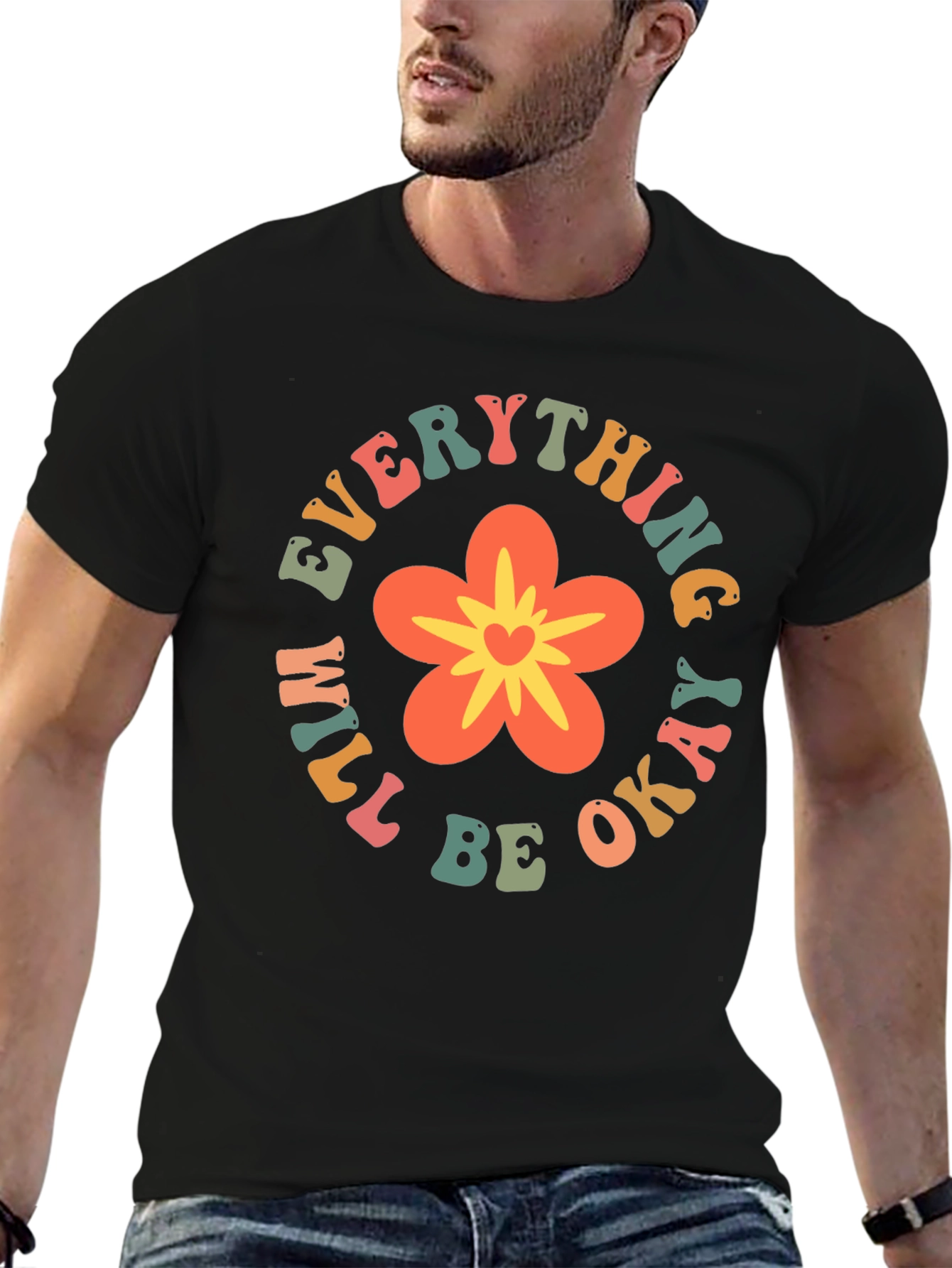 Everything Will Be Okay Flower Graphic Tee