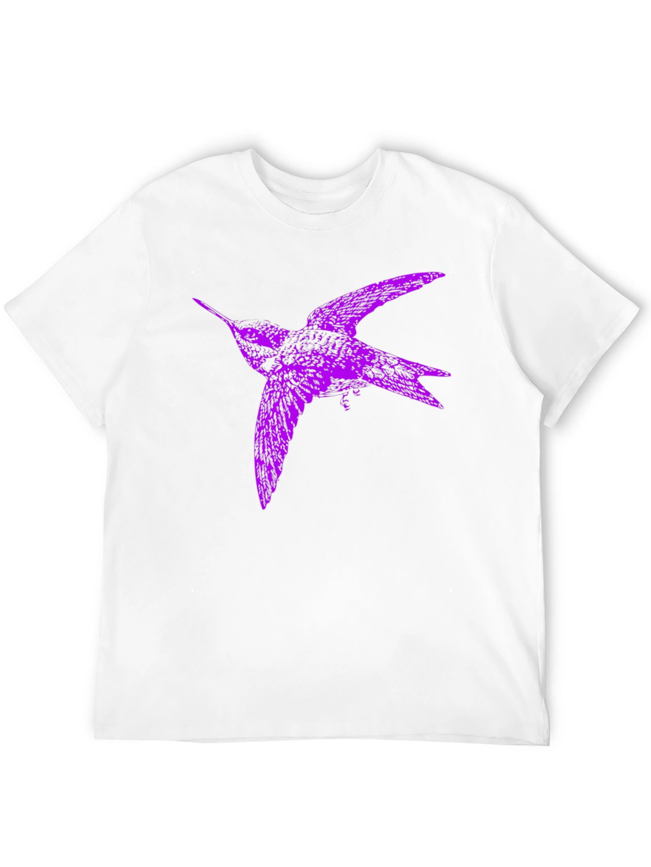 Purple Bird Graphic Tee - Black Cotton Blend T-Shirt