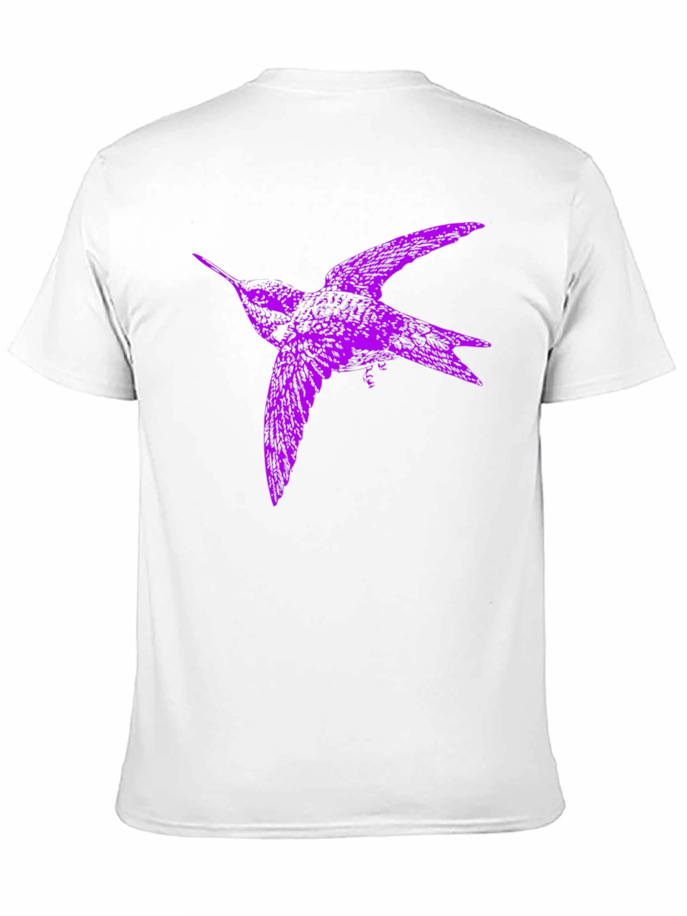 Purple Bird Graphic Tee - Black Cotton Blend T-Shirt