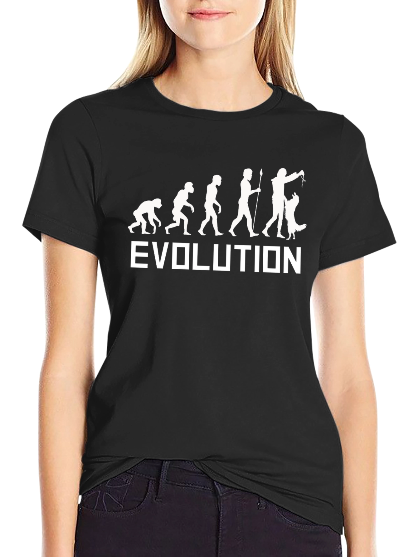 Evolution of Man & Dog T-Shirt Funny Graphic Tee