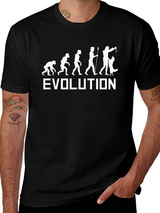 Evolution of Man & Dog T-Shirt Funny Graphic Tee