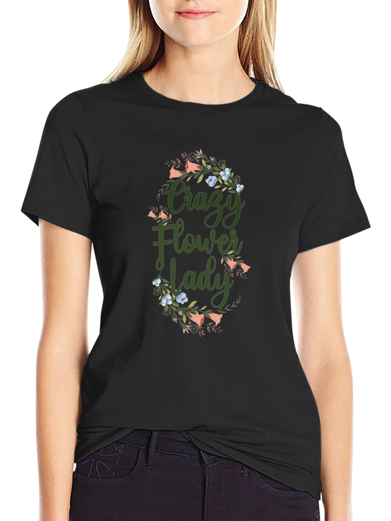 Crazy Flower Lady Graphic Tee