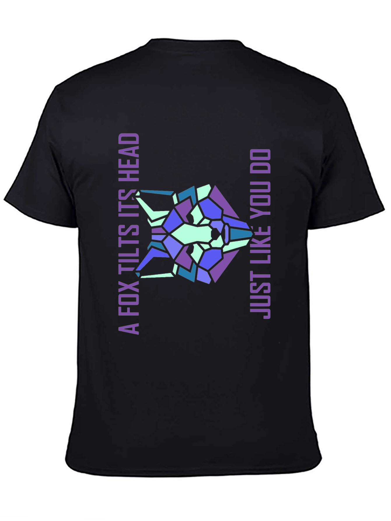 Geometric Fox Head Graphic T-Shirt