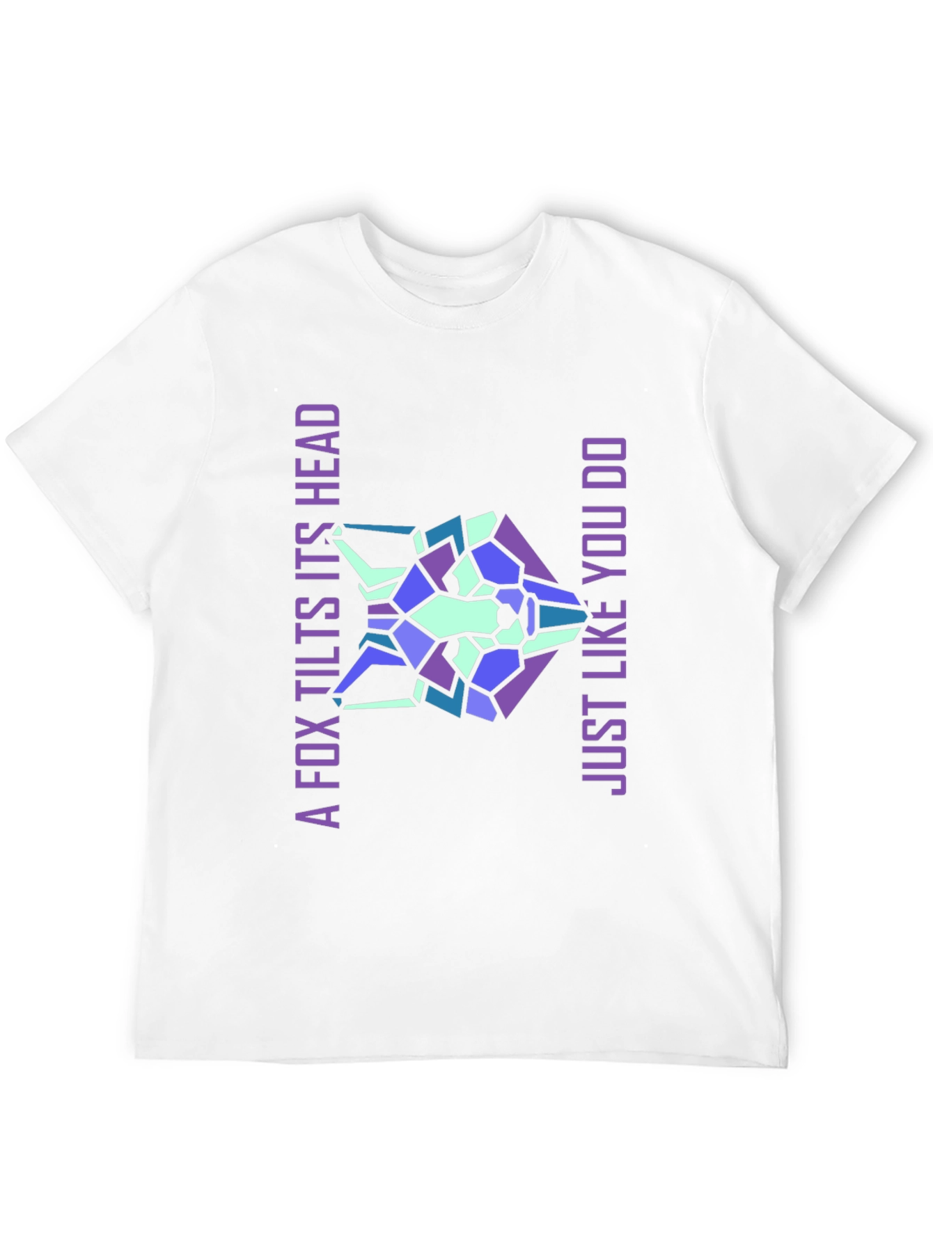 Geometric Fox Head Graphic T-Shirt