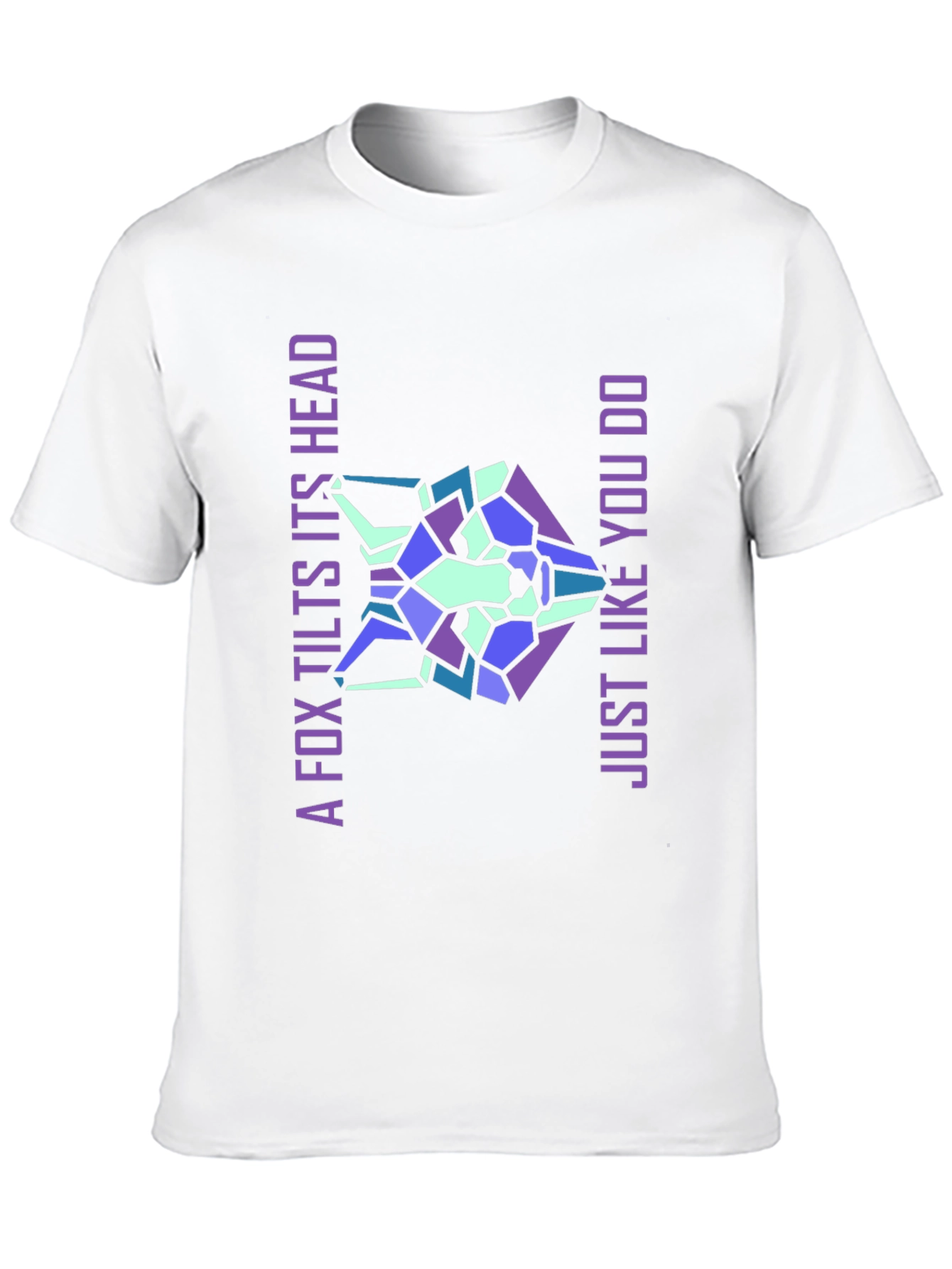 Geometric Fox Head Graphic T-Shirt