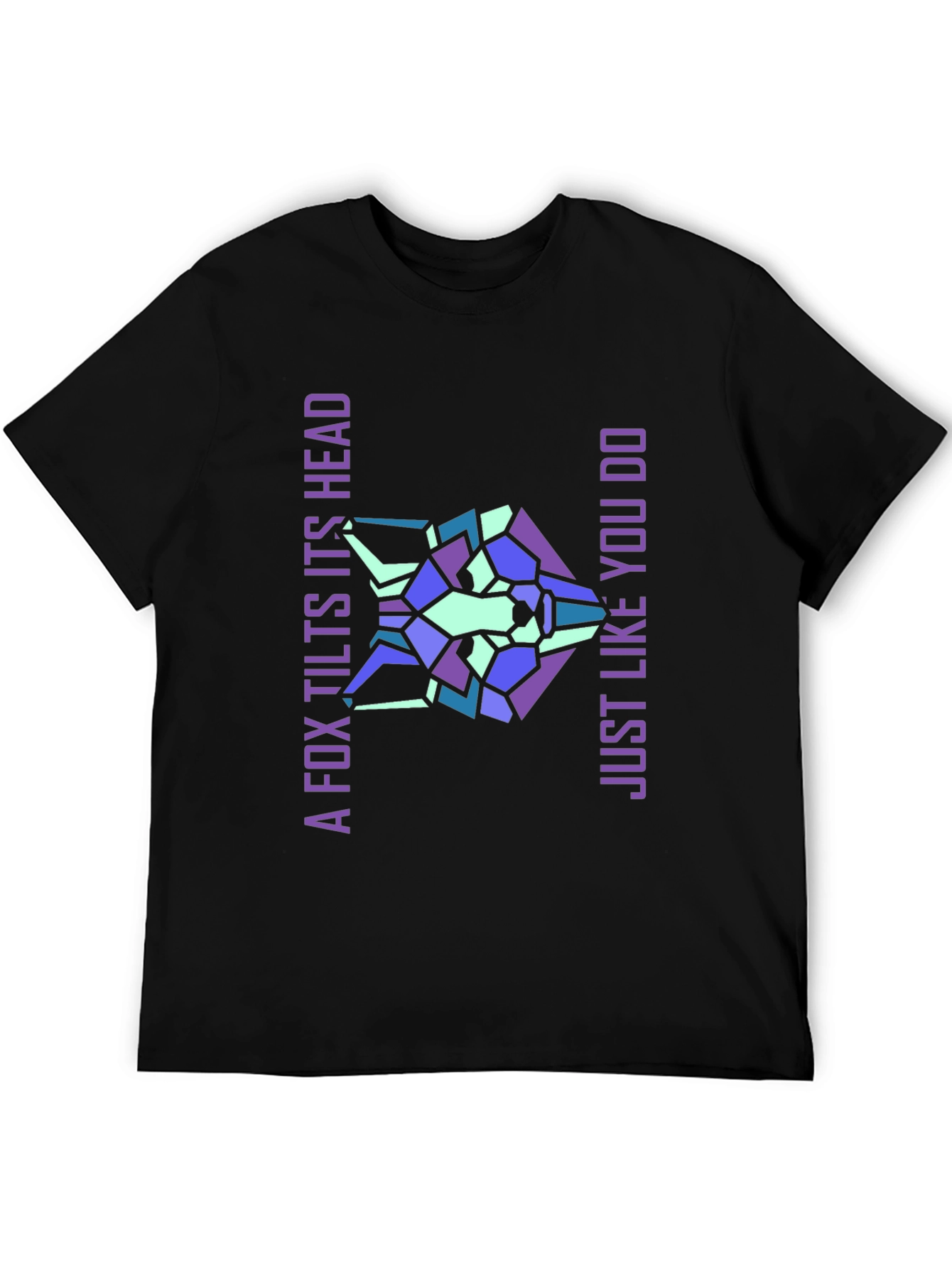 Geometric Fox Head Graphic T-Shirt