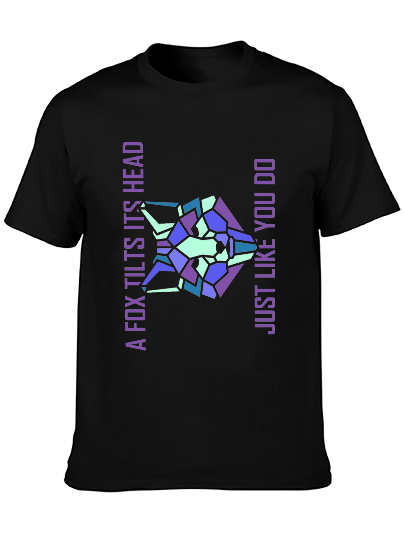 Geometric Fox Head Graphic T-Shirt