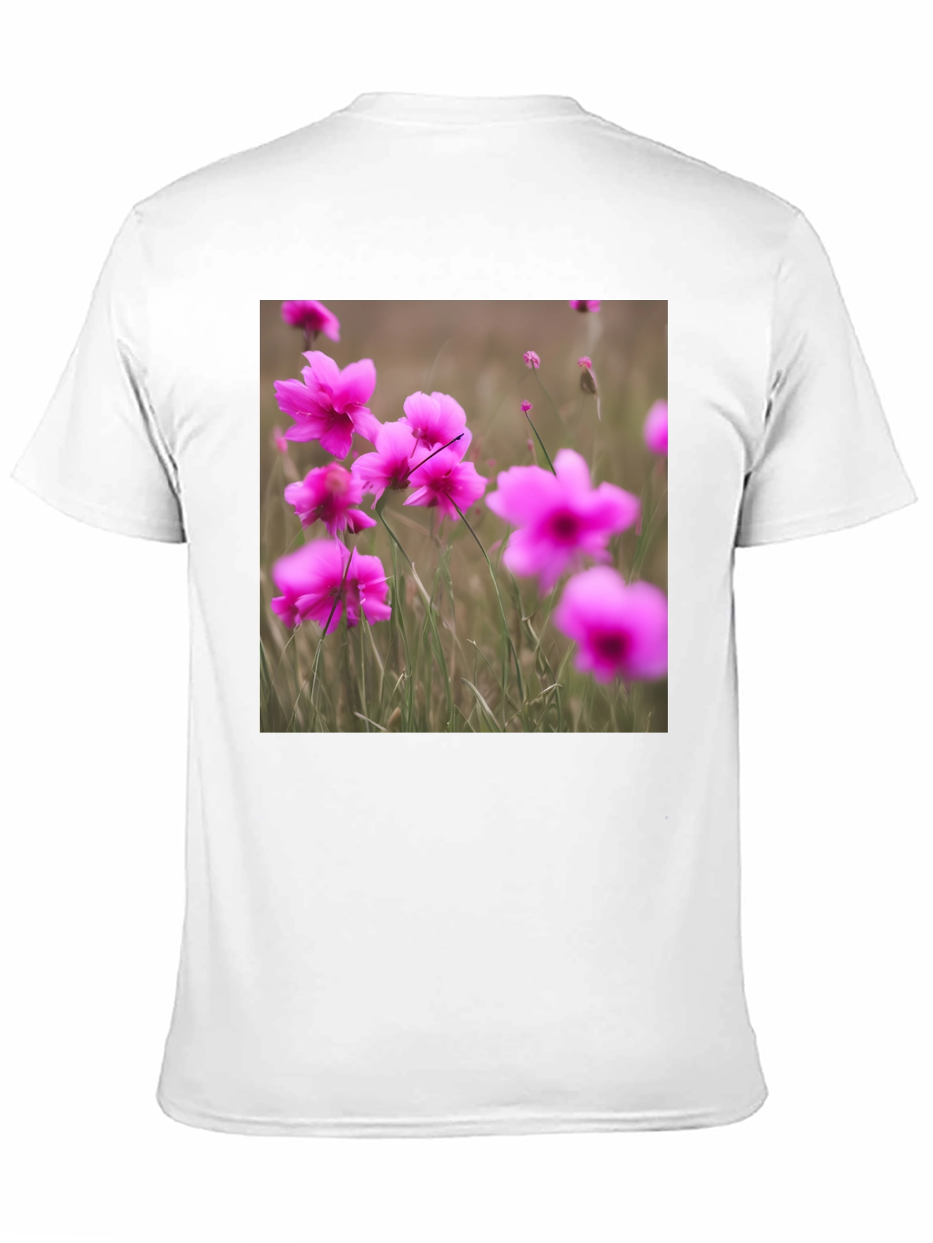 Black T-Shirt with Floral Design