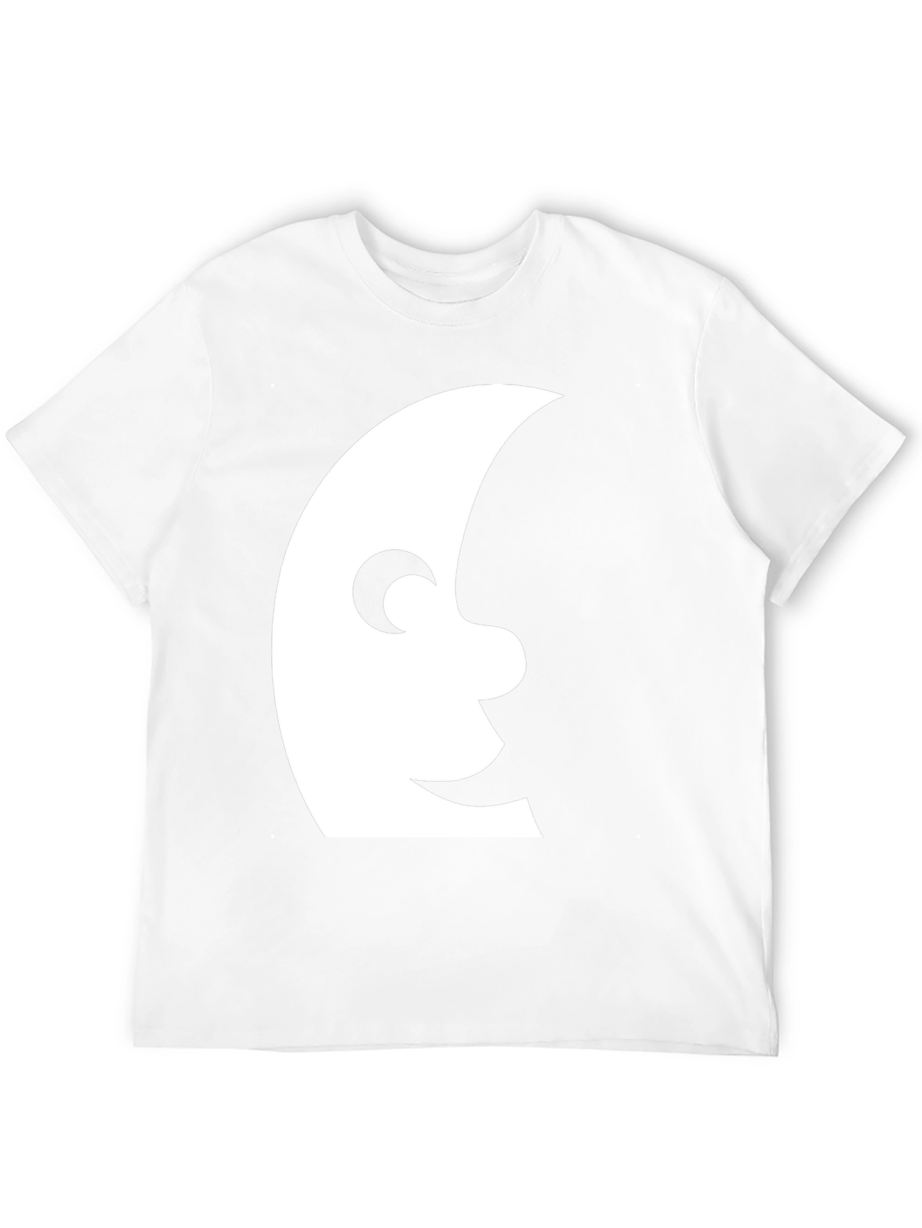 Mens Black T-Shirt with Moon Face Graphic