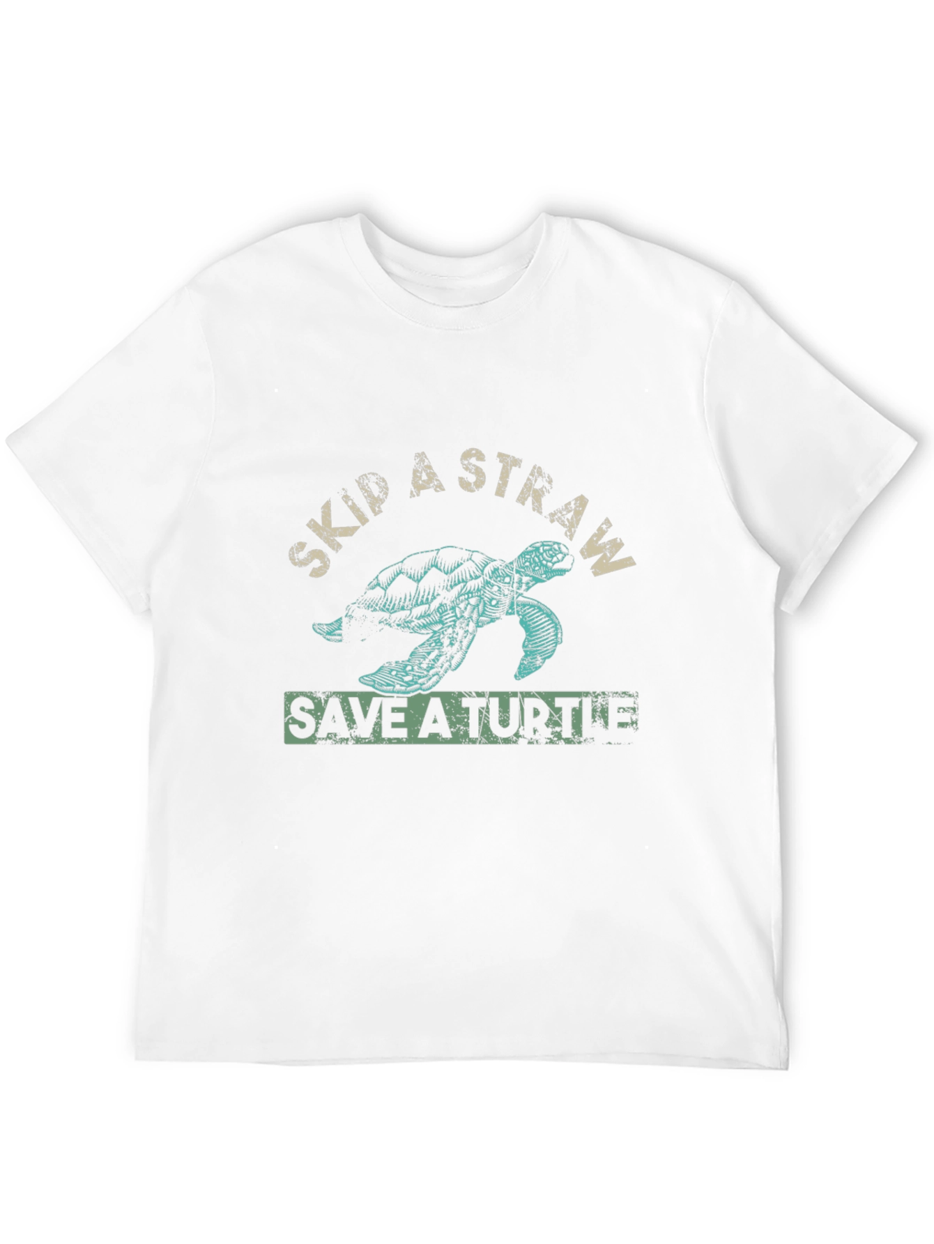 Skip a Straw Save a Turtle Black T-Shirt