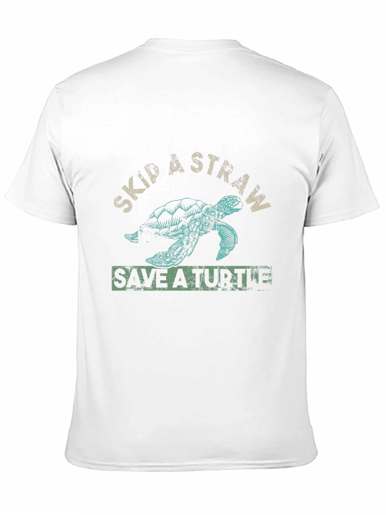 Skip a Straw Save a Turtle Black T-Shirt