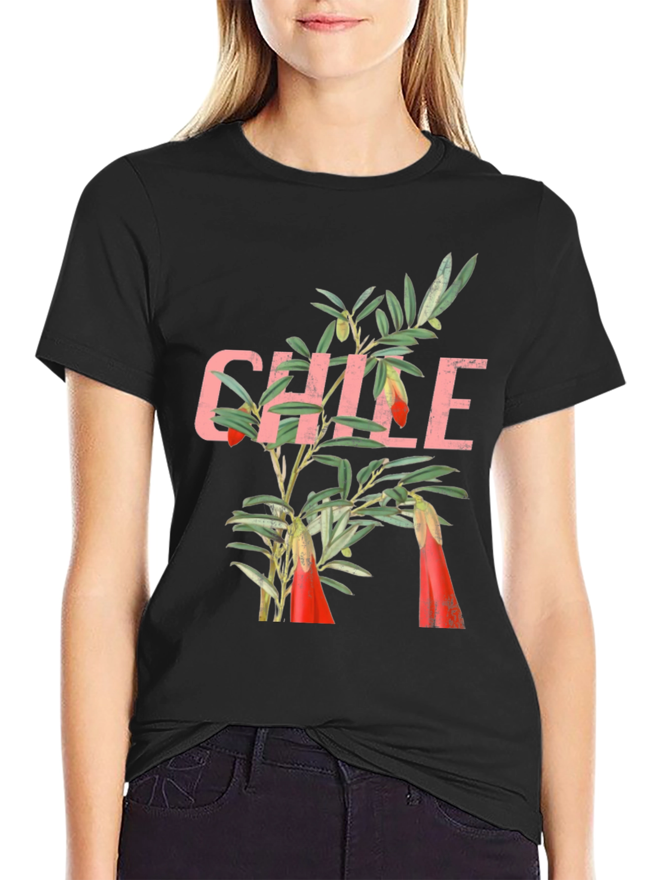 Chile Flower Graphic Tee - Black