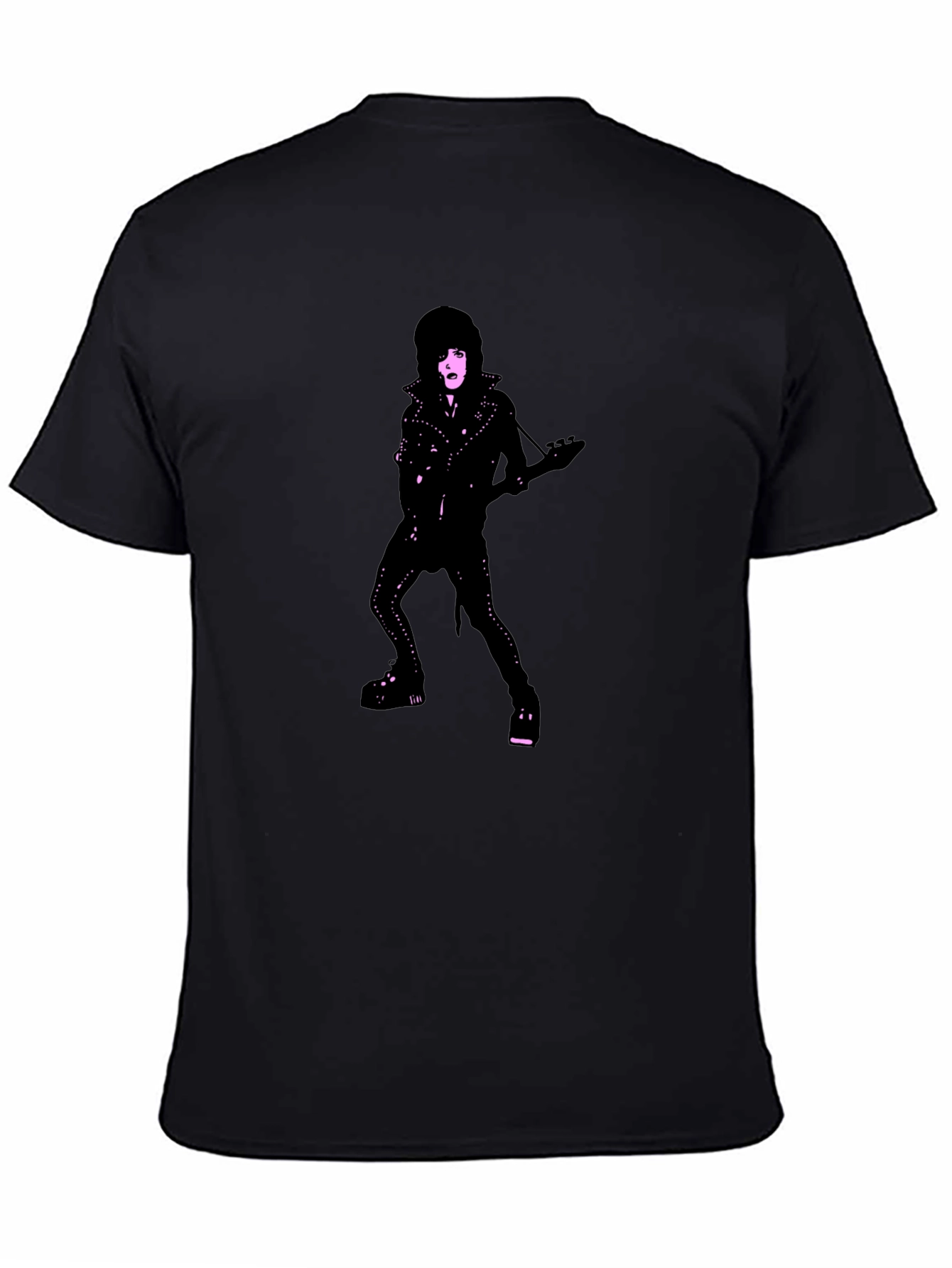 Black T-Shirt with Glam Rocker Graphic