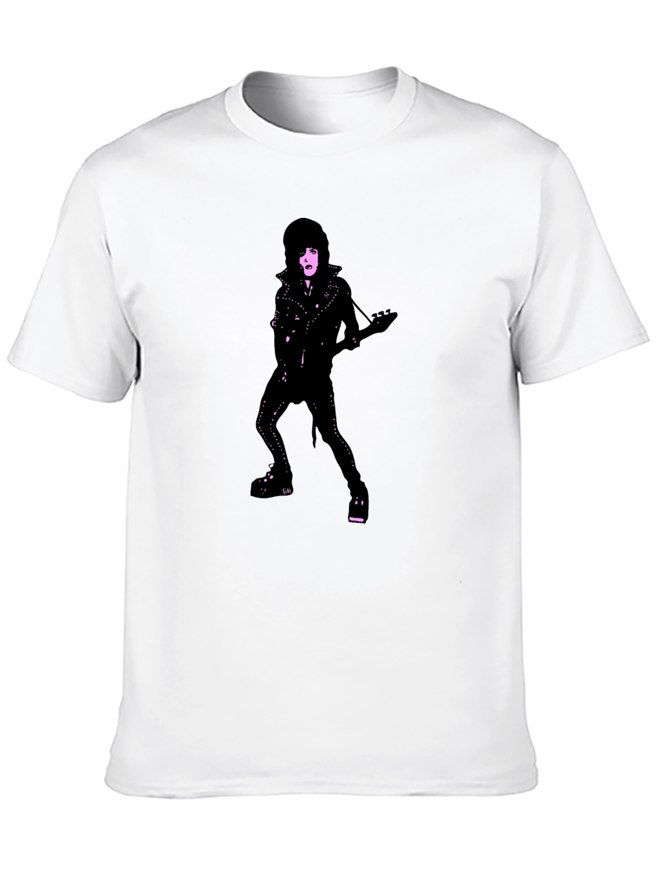 Black T-Shirt with Glam Rocker Graphic