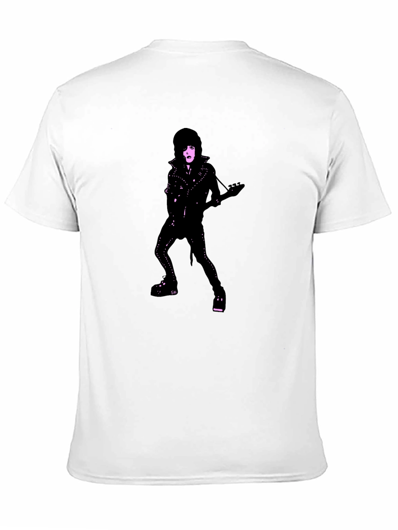 Black T-Shirt with Glam Rocker Graphic
