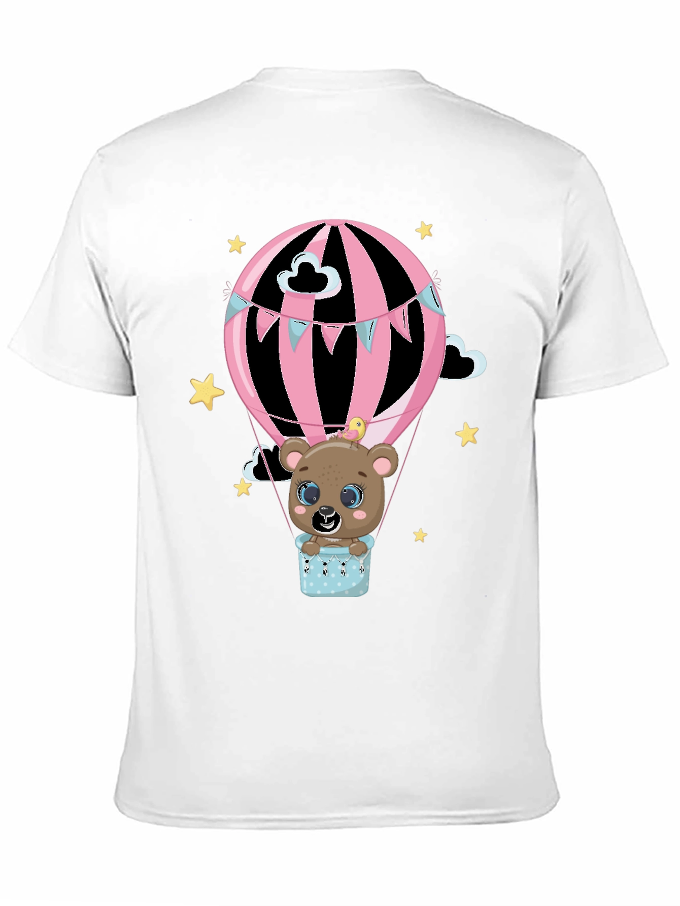 Cute Bear Hot Air Balloon Graphic Tee