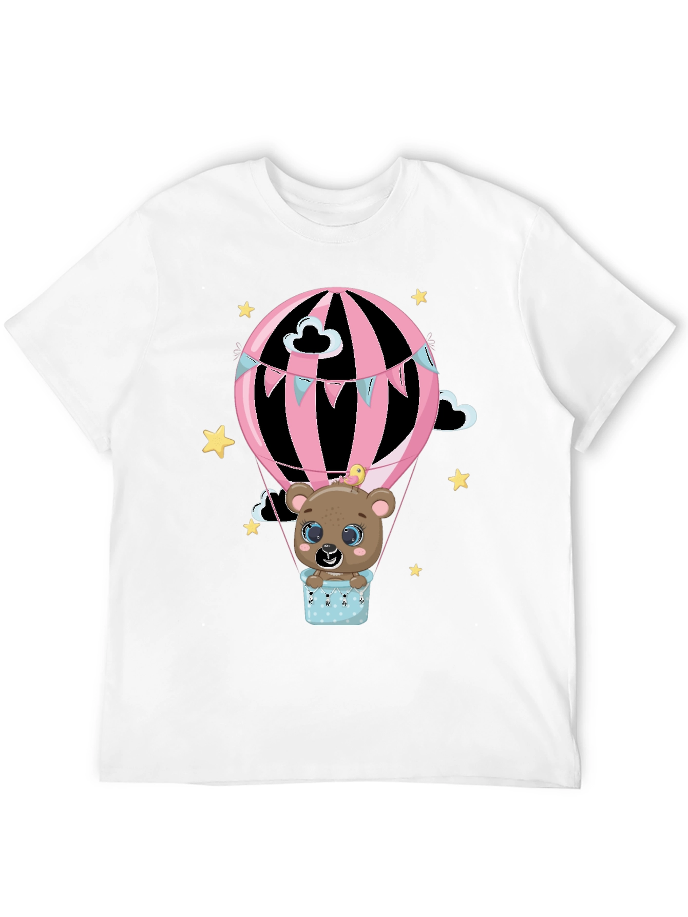 Cute Bear Hot Air Balloon Graphic Tee