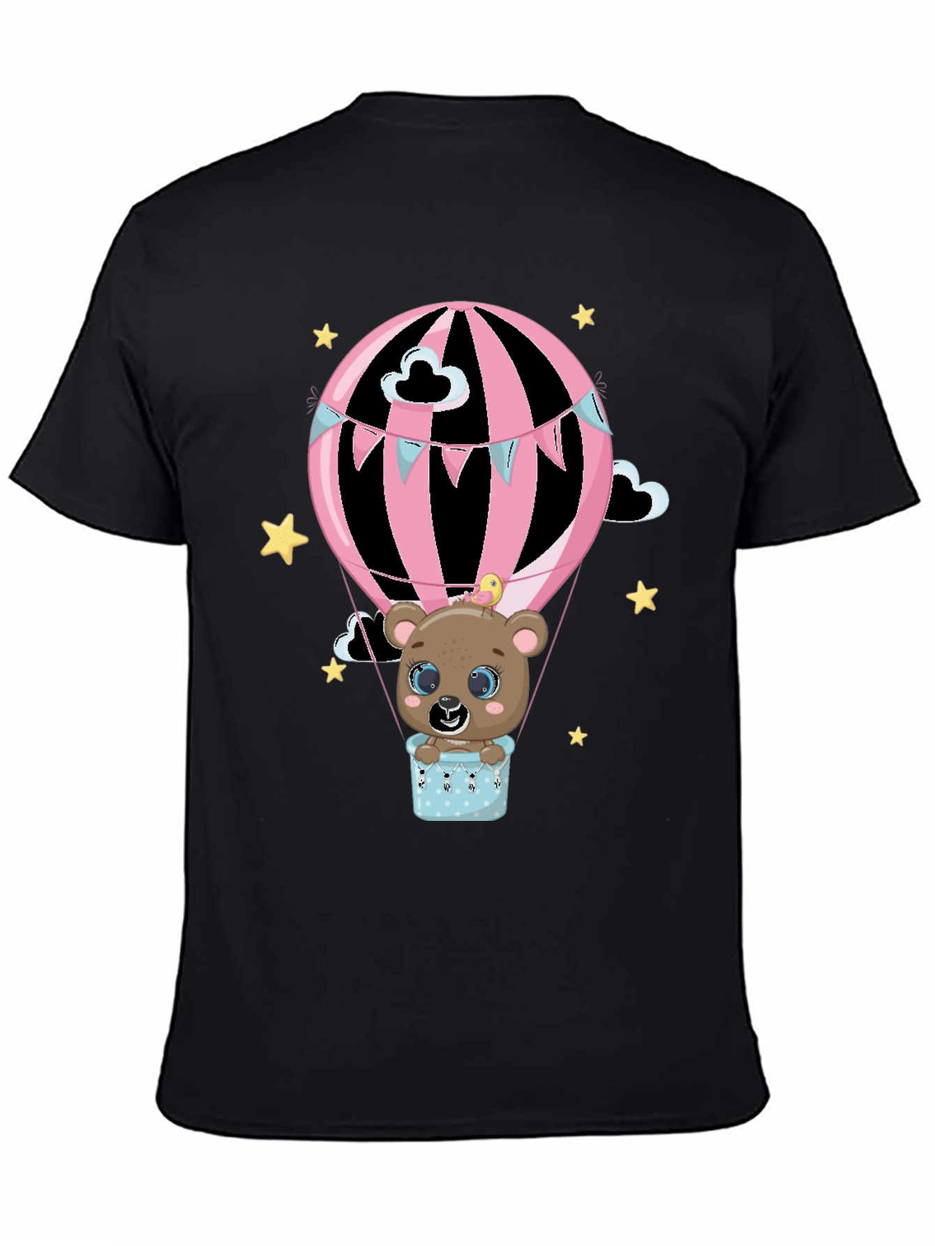 Cute Bear Hot Air Balloon Graphic Tee
